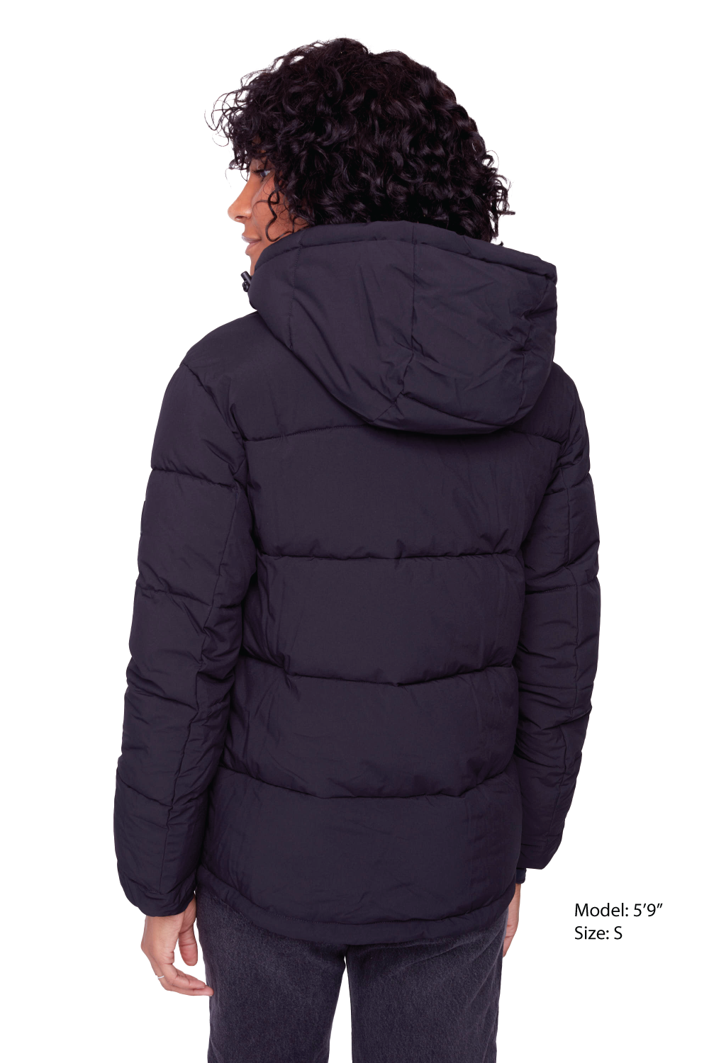 FORILLON | Doudoune courte végane pour femme (duvet recyclé), noire