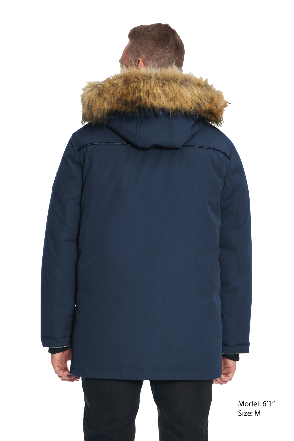 FRASER | PARKA EN DUVET VÉGAN POUR HOMME (RECYCLÉE), BLEU MARINE