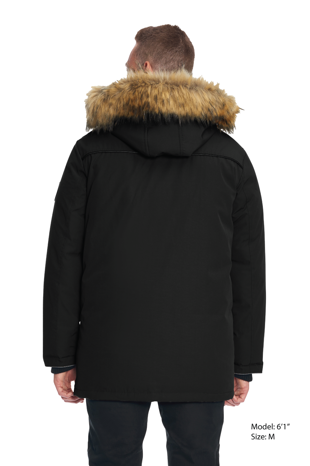 FRASER | PARKA EN DUVET VÉGAN POUR HOMME (RECYCLÉE), NOIR