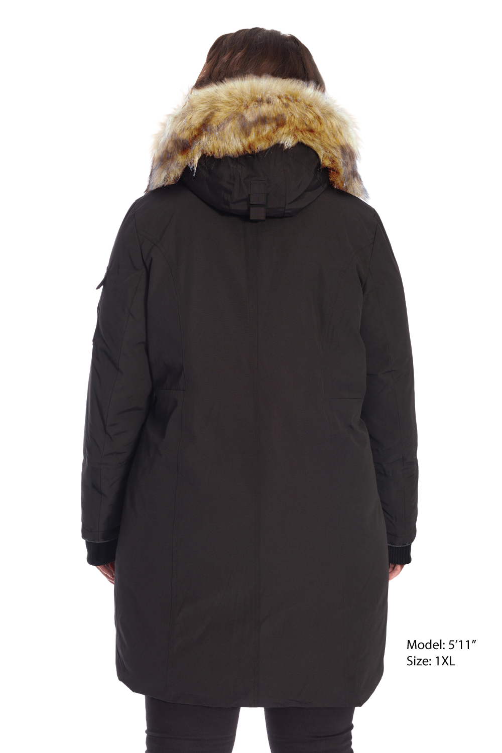 LAURENTIAN PLUS | PARKA LONGUE EN DUVET VÉGAN (RECYCLÉE) POUR FEMME, NOIR (TAILLES GRANDES)