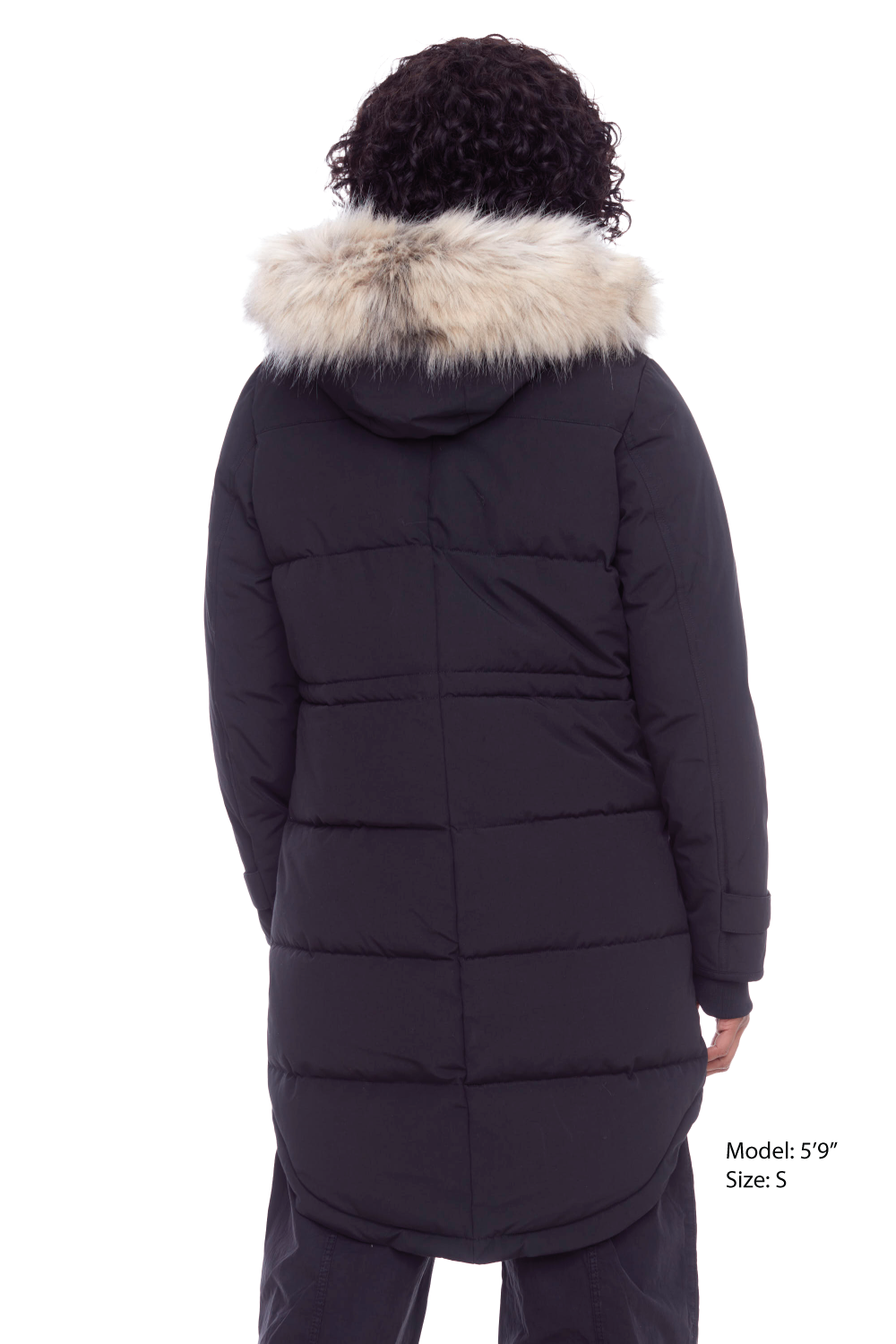 UKON | PARKA FEMME EN DUVET VÉGAN (RECYCLÉE) AVEC CORDON DE SERRAGE, NOIR