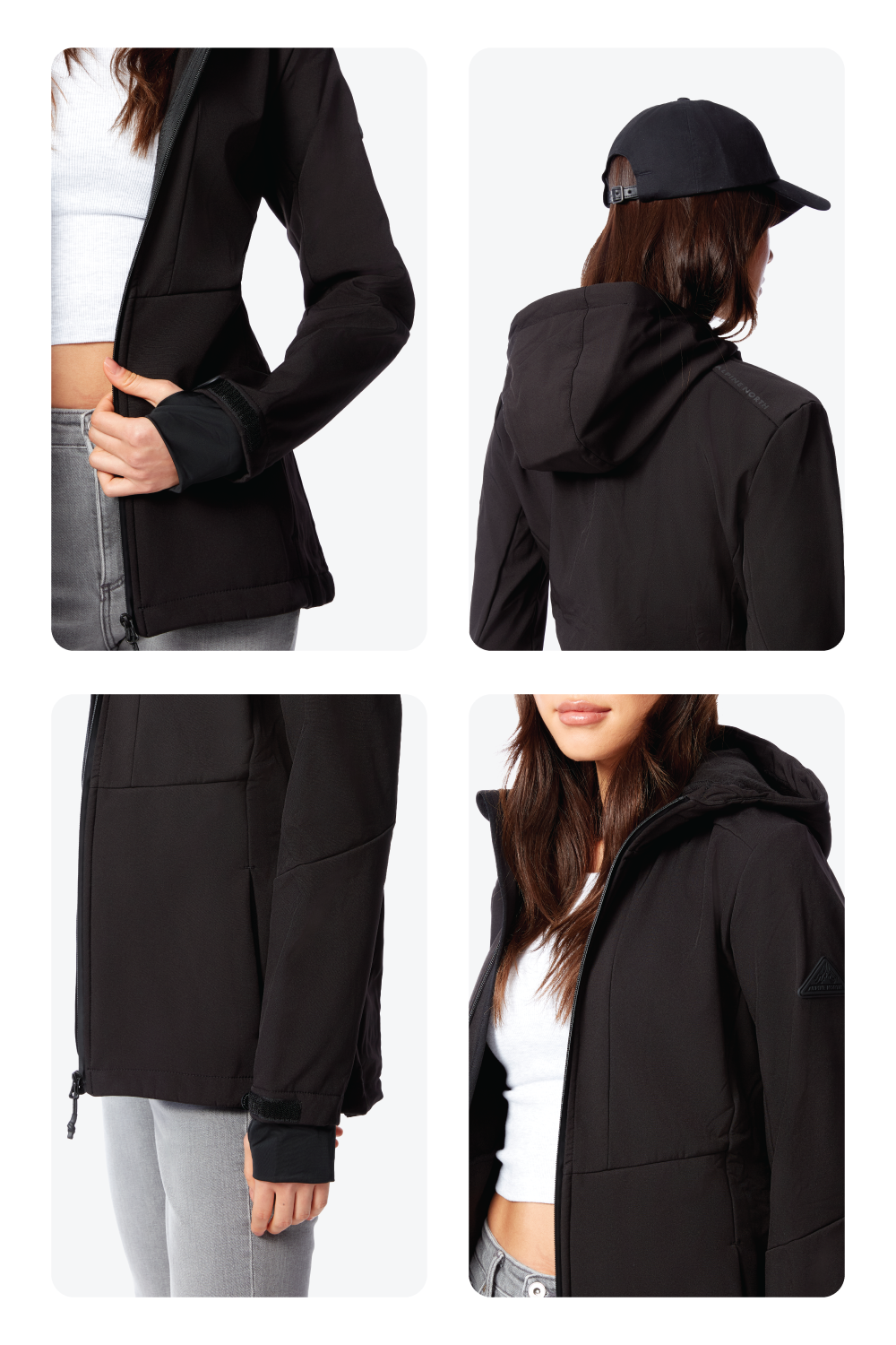 MACKENZIE | COUPE-VENT SOFTSHELL DOUBLÉ EN POLAIRE POUR FEMME, NOIR