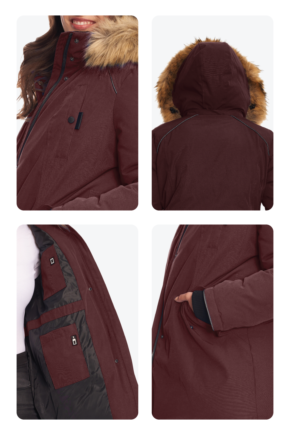 GLACIER PLUS | PARKA FEMME EN DUVET VÉGAN (RECYCLÉE), RAISIN (TAILLE GRANDE)