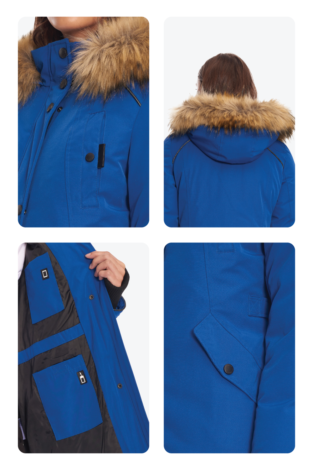 GLACIER | PARKA EN DUVET VÉGAN (RECYCLÉE) POUR FEMME, COBALT