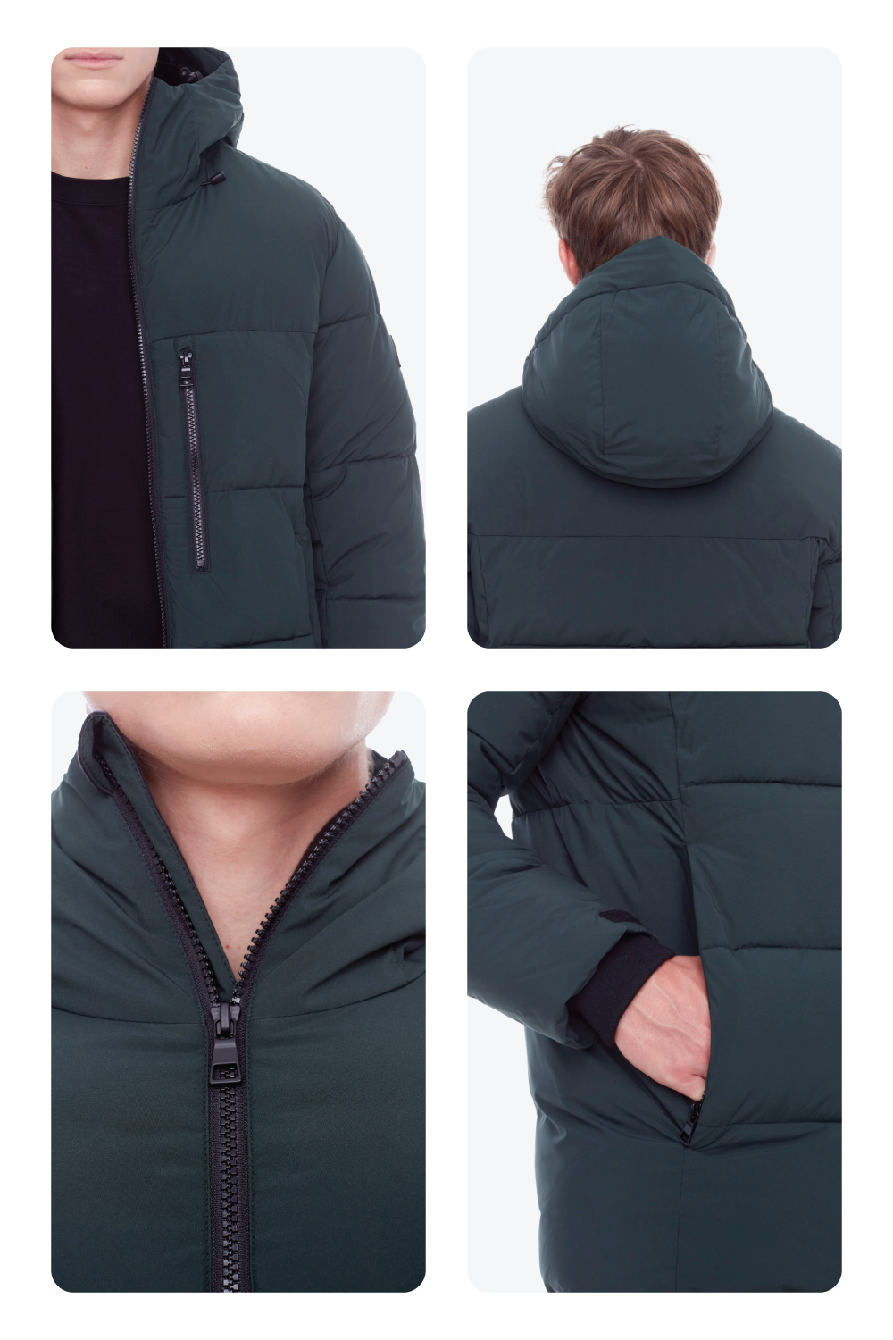 BANFF | DOUDOUNE MATELASSÉE EN DUVET VÉGAN (RECYCLÉE) DE POIDS MOYEN POUR HOMMES, VERT FONCÉ