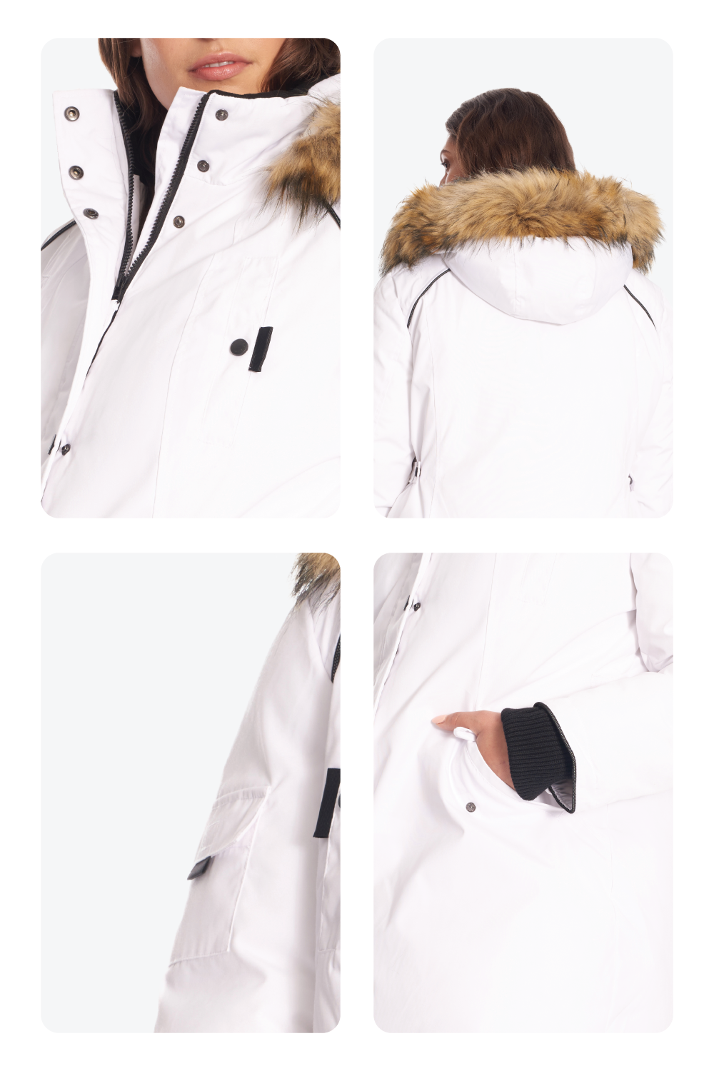 GLACIER PLUS | PARKA FEMME EN DUVET VÉGAN (RECYCLÉE), BLANC (TAILLE GRANDE)