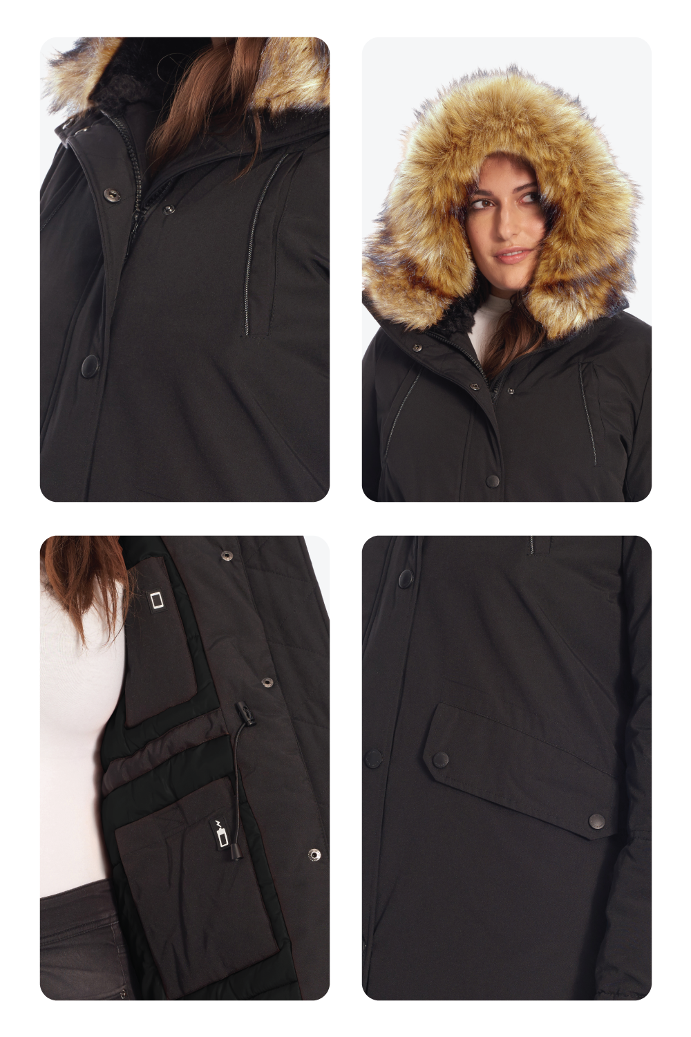 LAURENTIAN PLUS | PARKA LONGUE EN DUVET VÉGAN (RECYCLÉE) POUR FEMME, NOIR (TAILLES GRANDES)