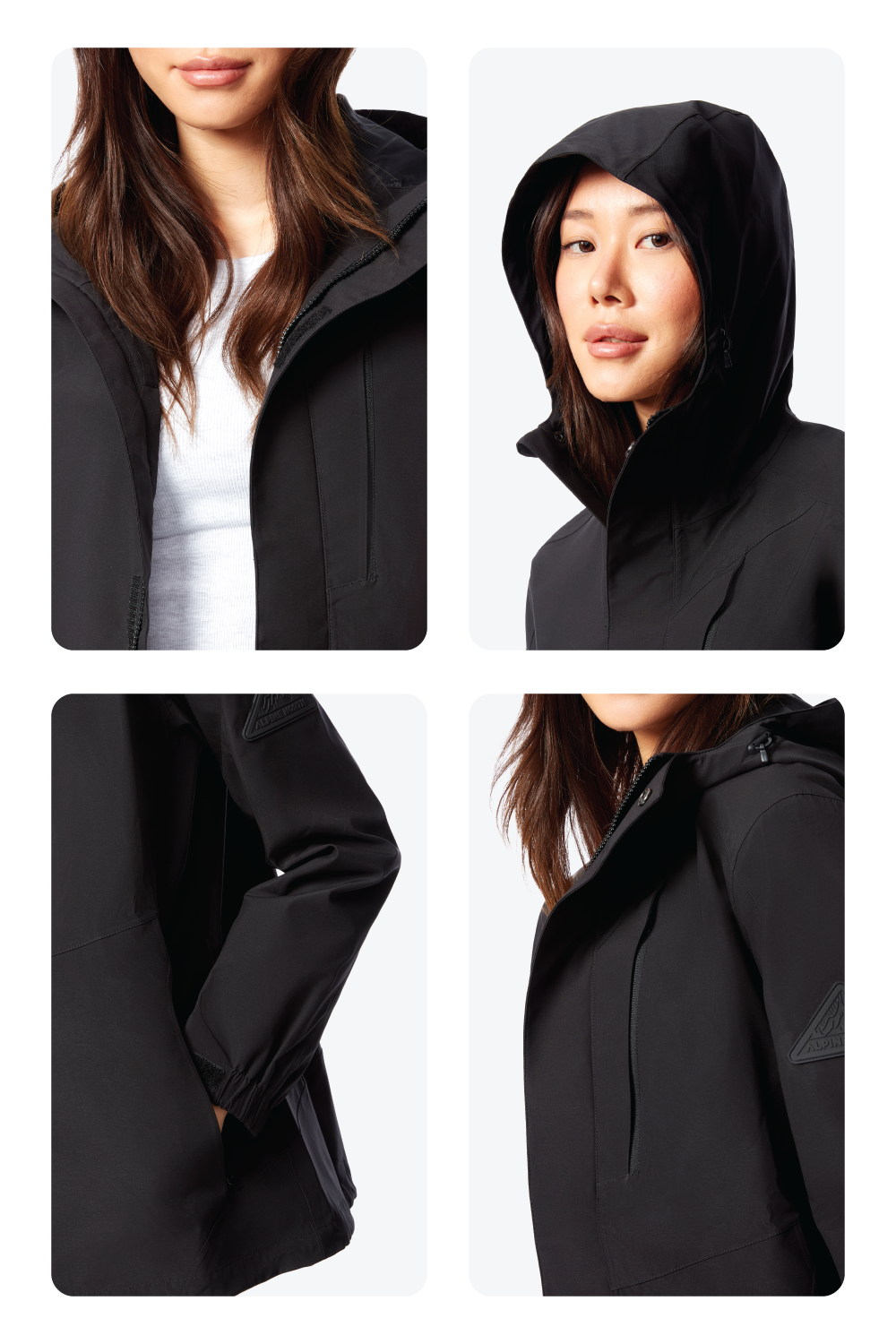 TAHSIS | VESTE DE PLUIE IMPERMÉABLE POUR FEMME, NOIRE