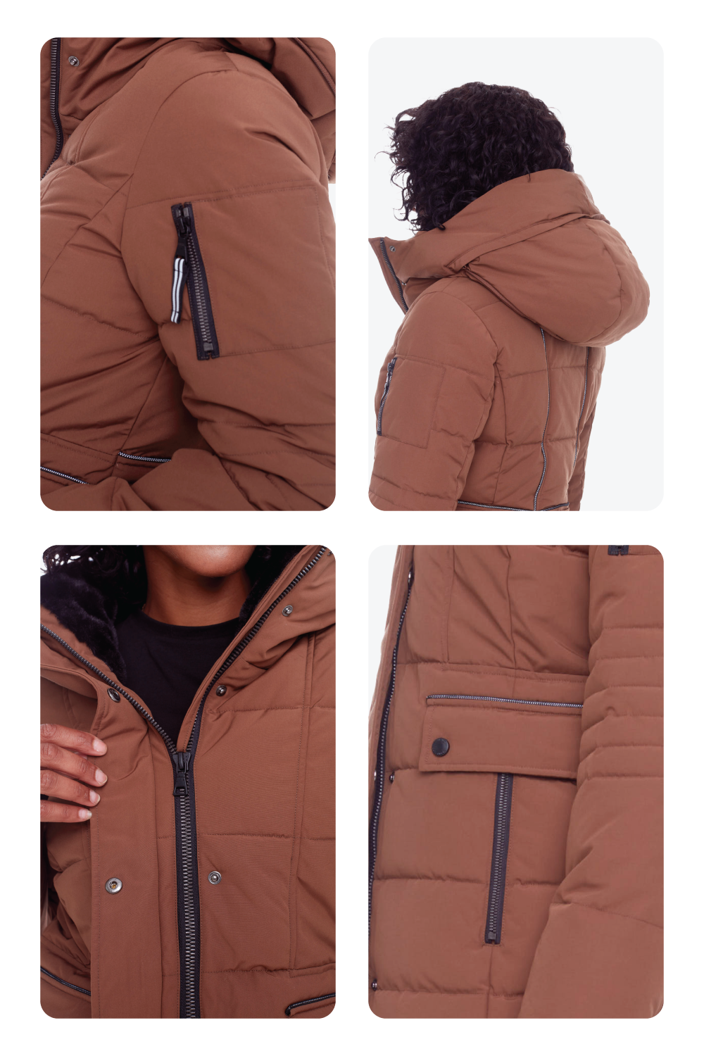 KOOTNEY | PARKA MI-LONGUE EN DUVET VÉGAN (RECYCLÉE) POUR FEMME, ÉRABLE