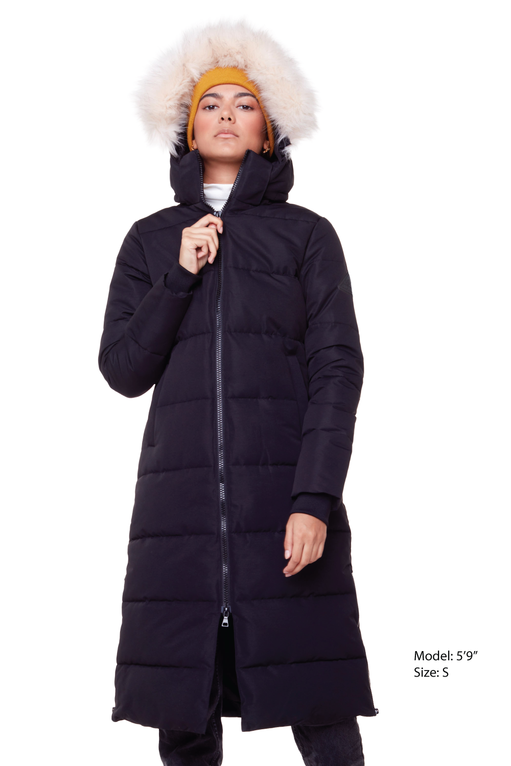 KLUANE | PARKA ULTRA LONGUE EN DUVET VÉGAN POUR FEMME (RECYCLÉE), NOIR