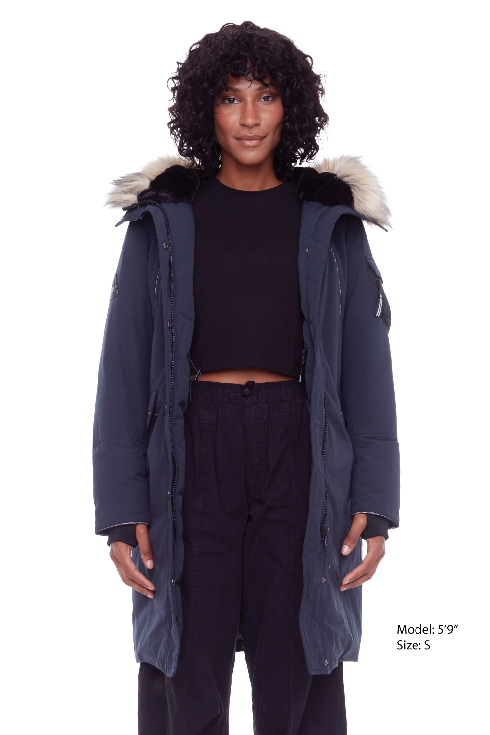 LAURENTIAN | PARKA LONGUE EN DUVET VÉGAN (RECYCLÉE) POUR FEMME, BLEU MARINE