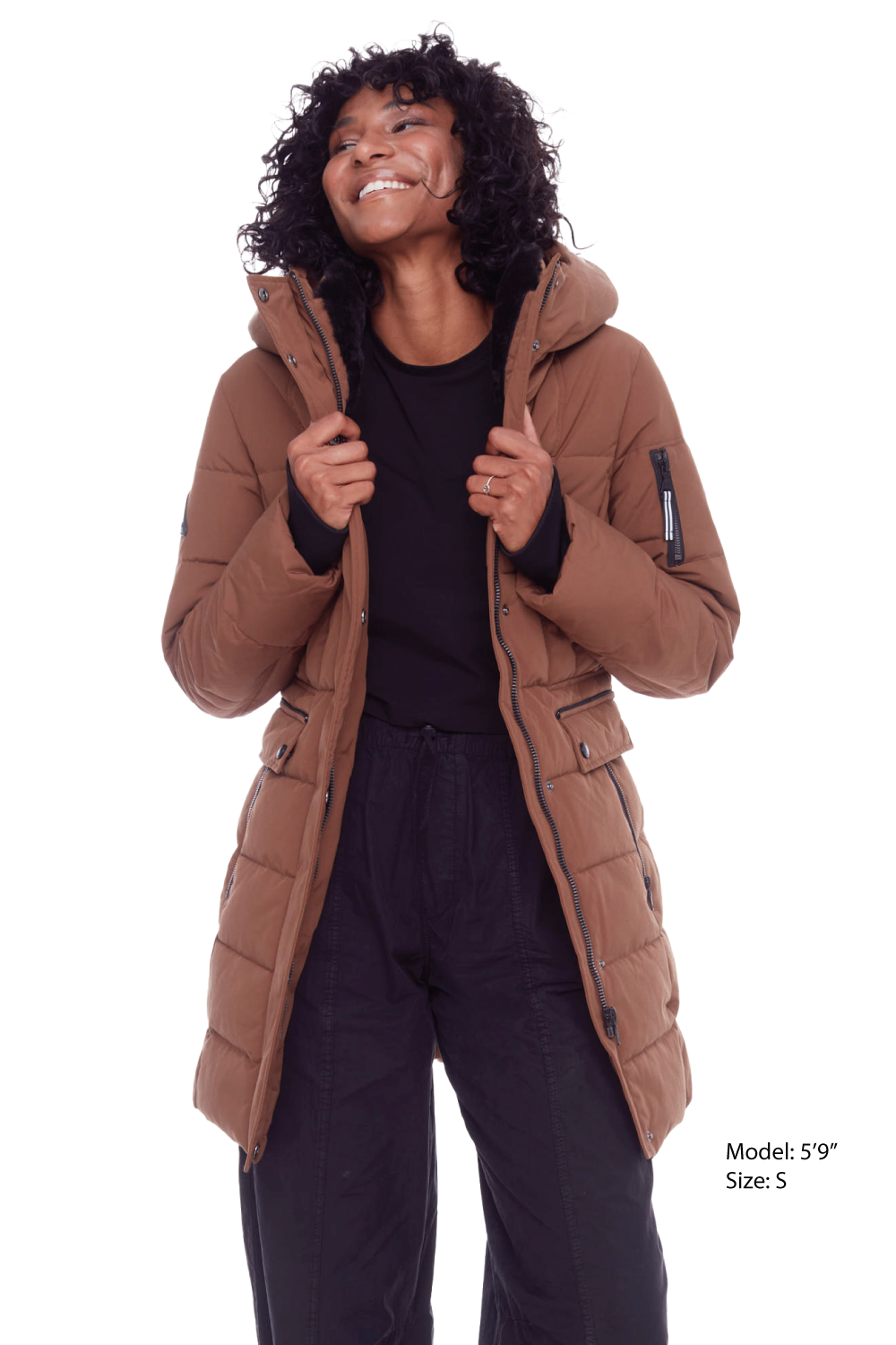 KOOTNEY | PARKA MI-LONGUE EN DUVET VÉGAN (RECYCLÉE) POUR FEMME, ÉRABLE