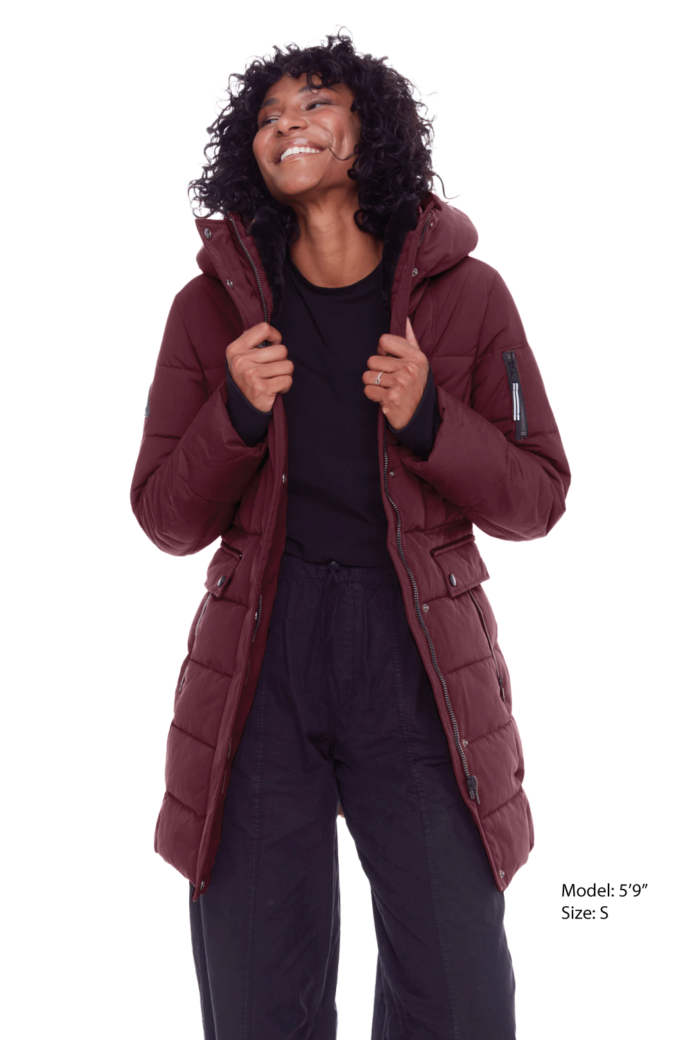 KOOTNEY | PARKA MI-LONGUE EN DUVET VÉGAN (RECYCLÉE) POUR FEMME, RAISIN