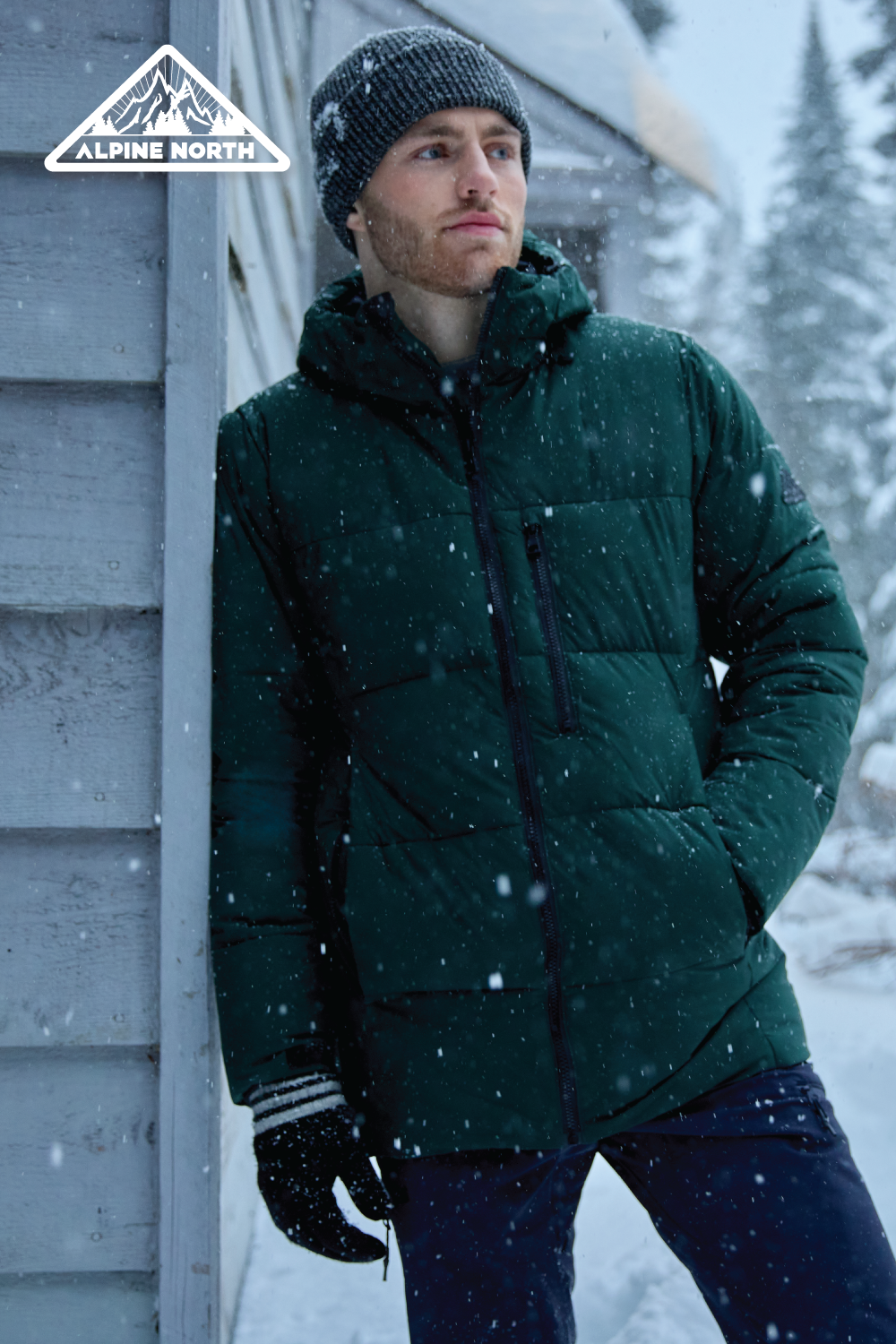BANFF | DOUDOUNE MATELASSÉE EN DUVET VÉGAN (RECYCLÉE) DE POIDS MOYEN POUR HOMMES, ÉRABLE