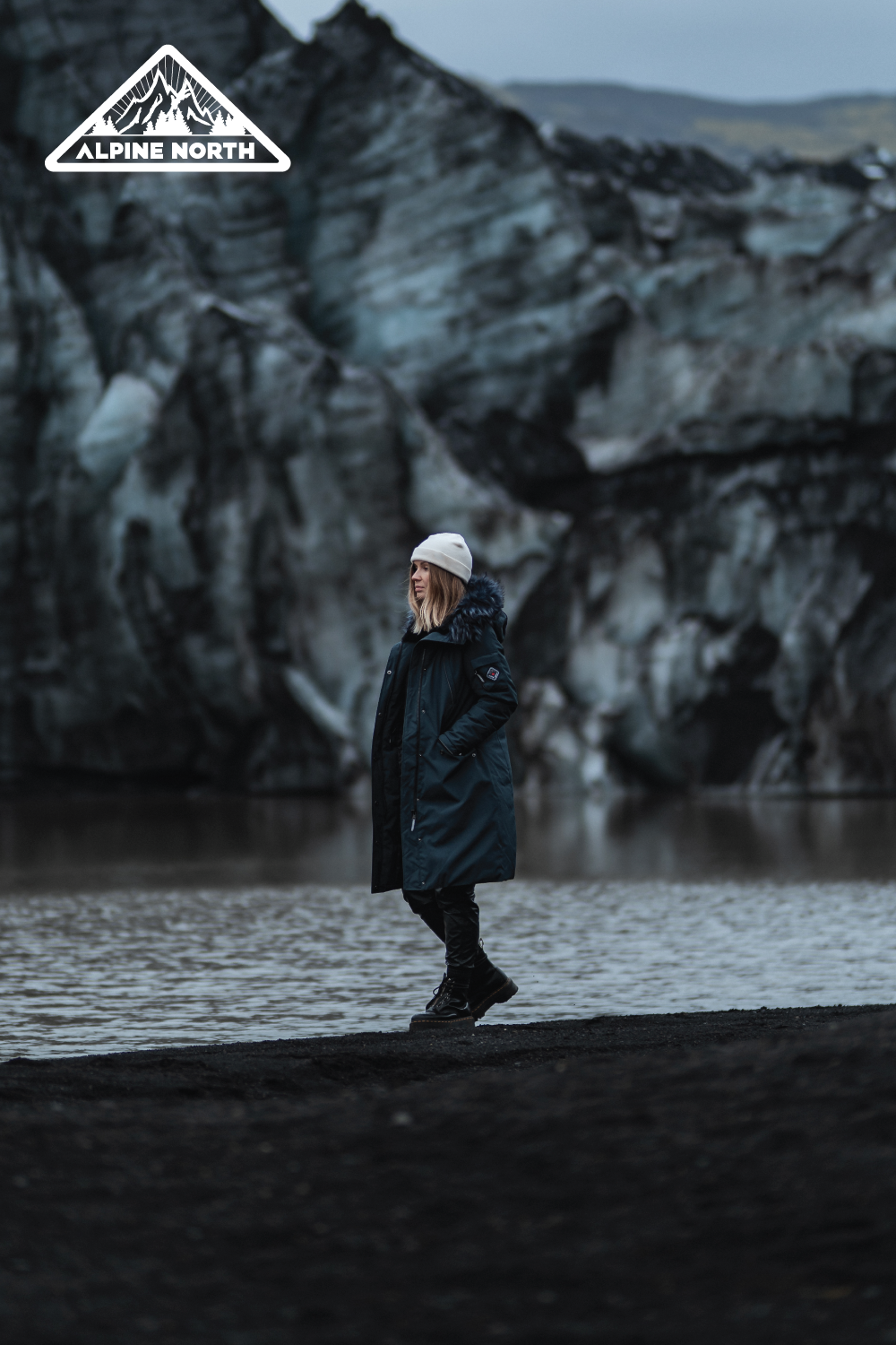 LAURENTIAN | PARKA LONGUE EN DUVET VÉGAN (RECYCLÉE) POUR FEMME, NOIR