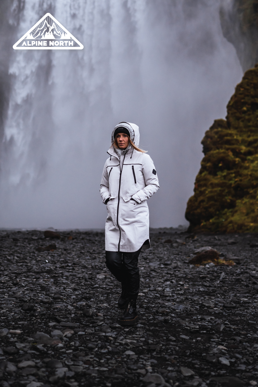 KUSAWA | IMPERMÉABLE À CORDON POUR FEMME, BLEU MARINE