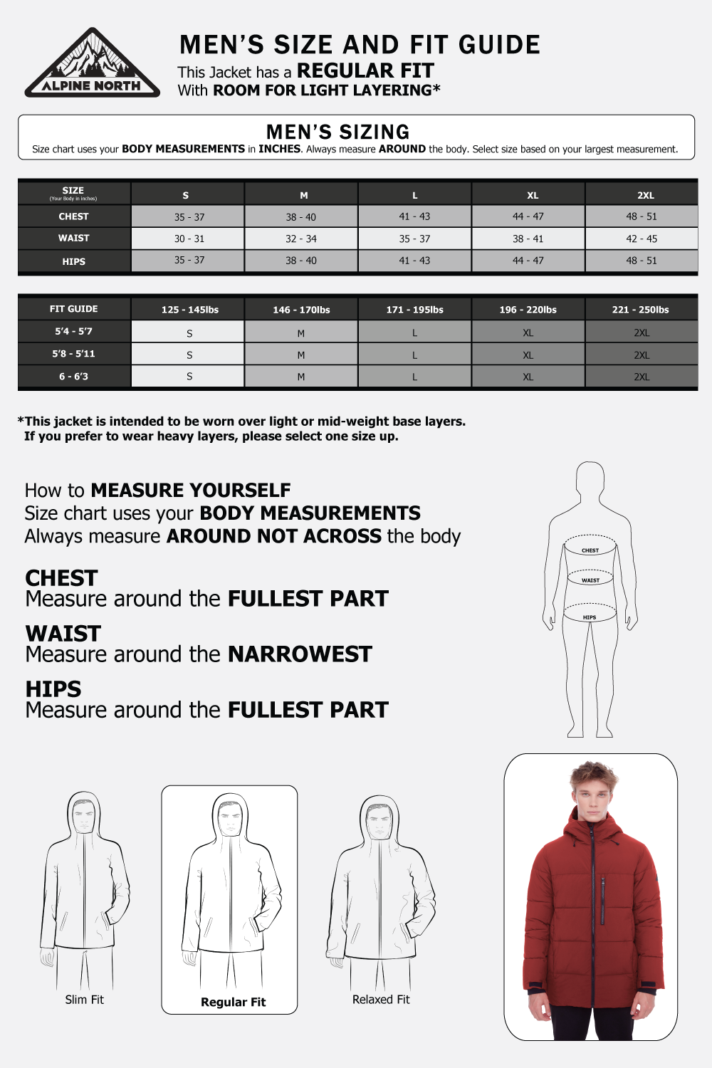 BANFF | DOUDOUNE MATELASSÉE EN DUVET VÉGAN (RECYCLÉE) DE POIDS MOYEN POUR HOMMES, ROUGE FONCÉ