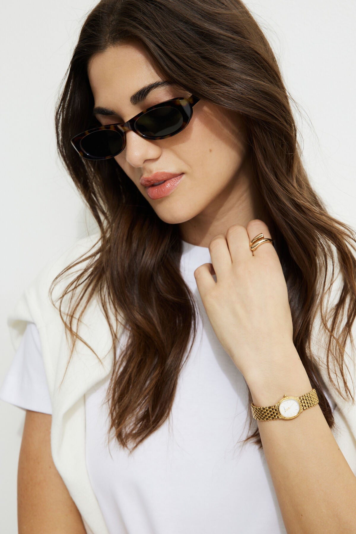Lunettes de soleil ovales ultra fines