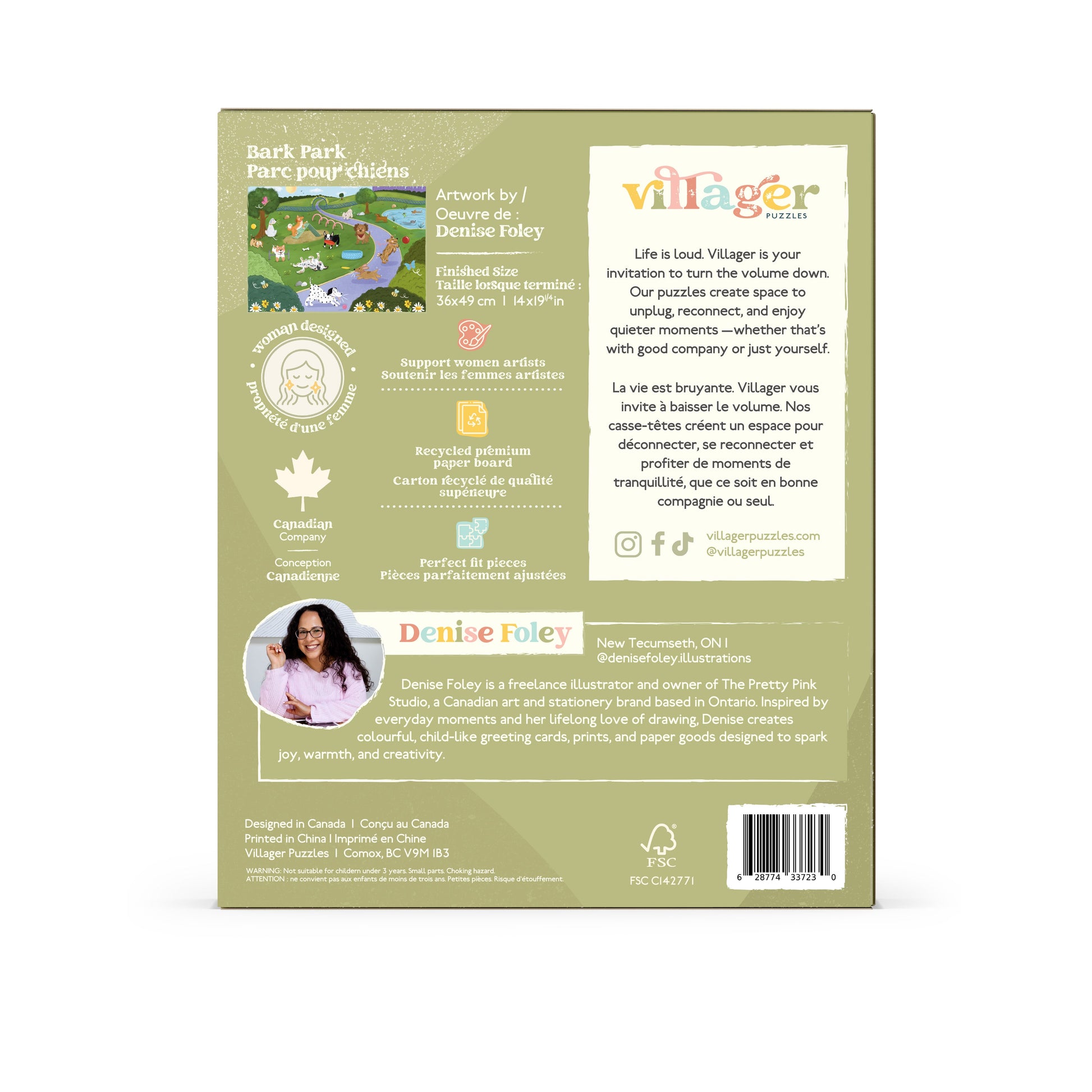 Bark Park | 250 Piece Puzzle | Kids & Adults | Designed in Canada by Denise Foley