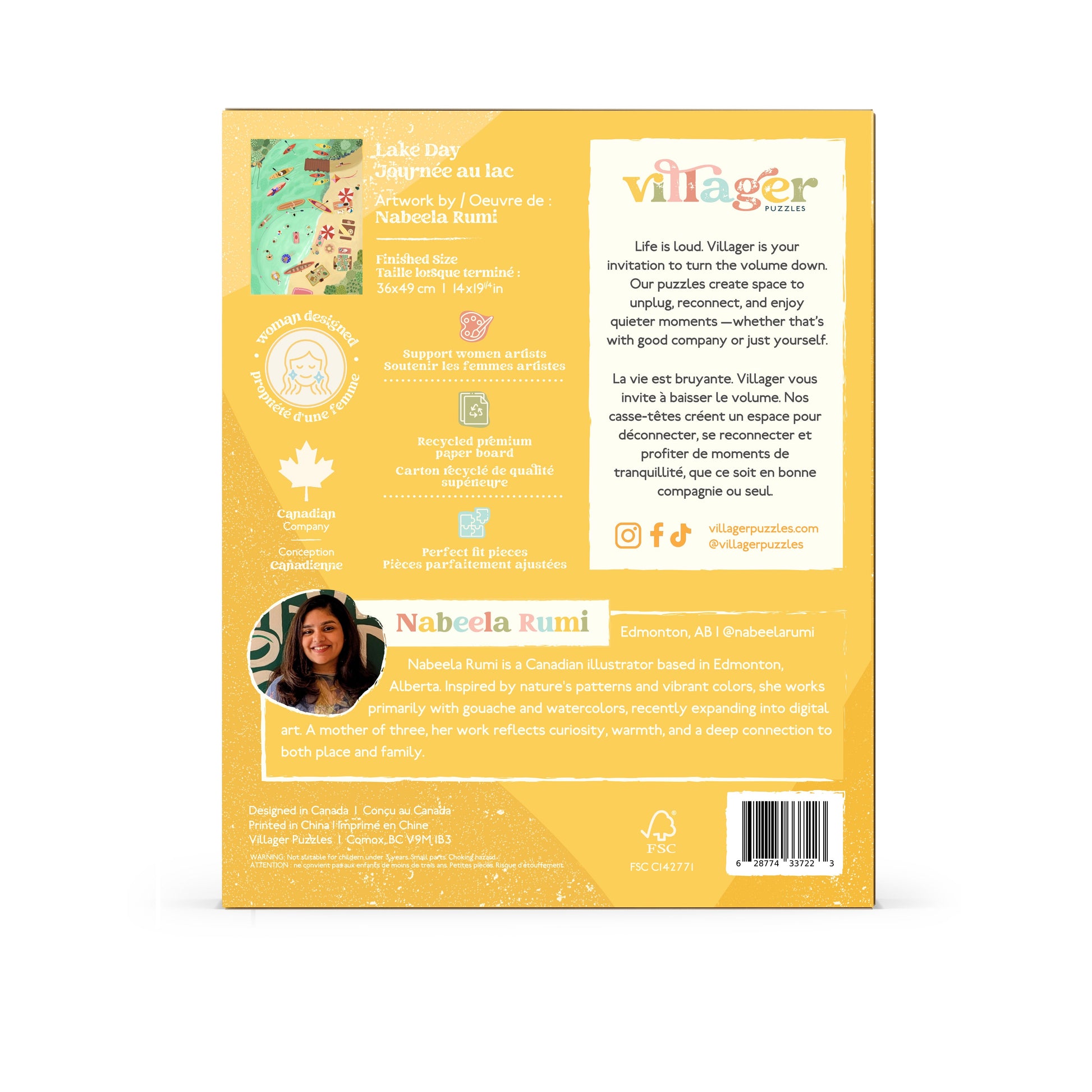 Lake Day | 250 Piece Puzzle | Kids & Adults | Designed in Canada by Nabeela Rumi