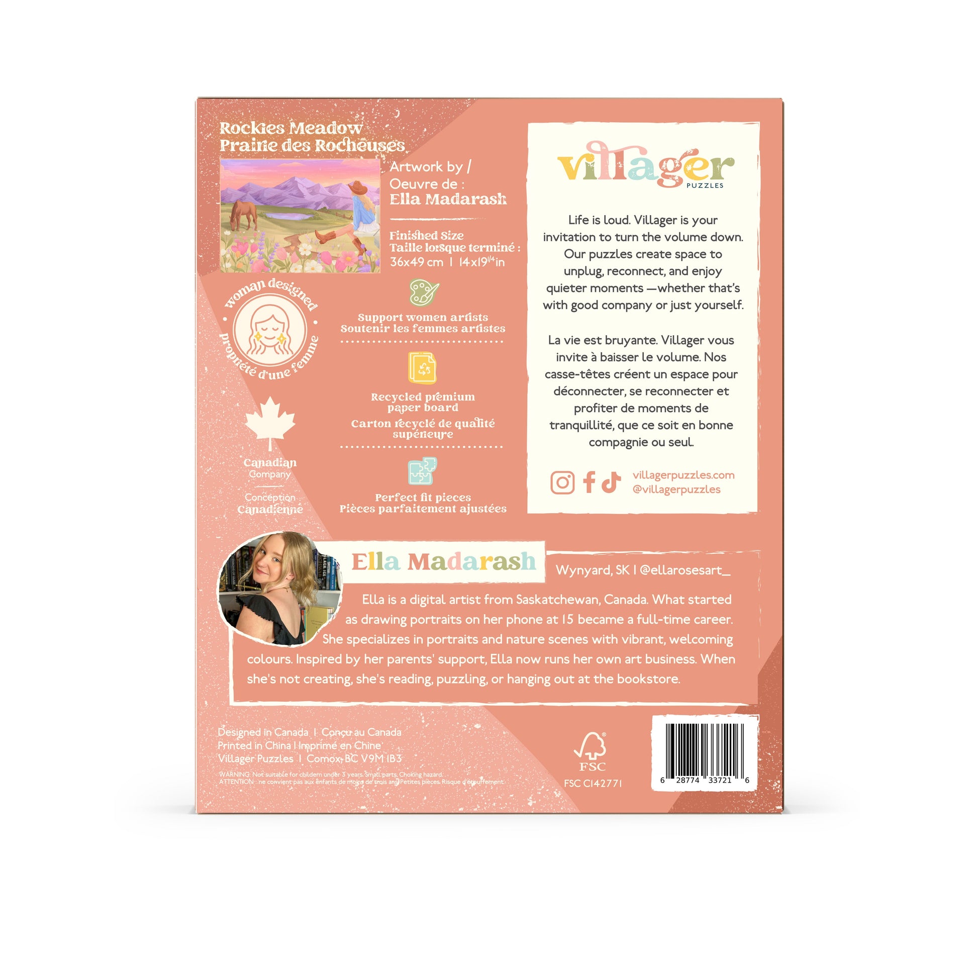 Rockies Meadow | 250 Piece Puzzle | Kids & Adults | Designed in Canada by Ella Madarash