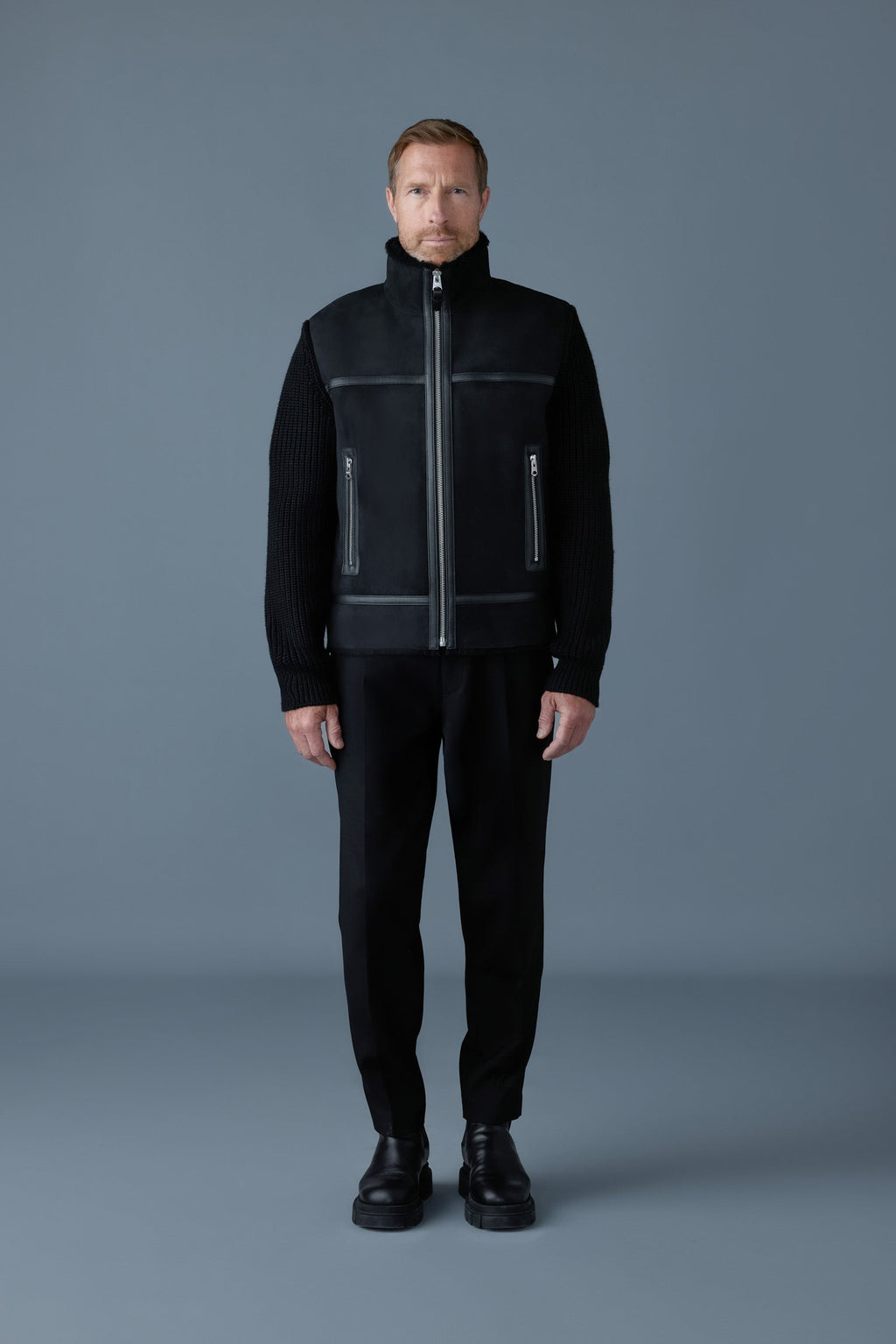JONATHAN Mixed-media shearling jacket