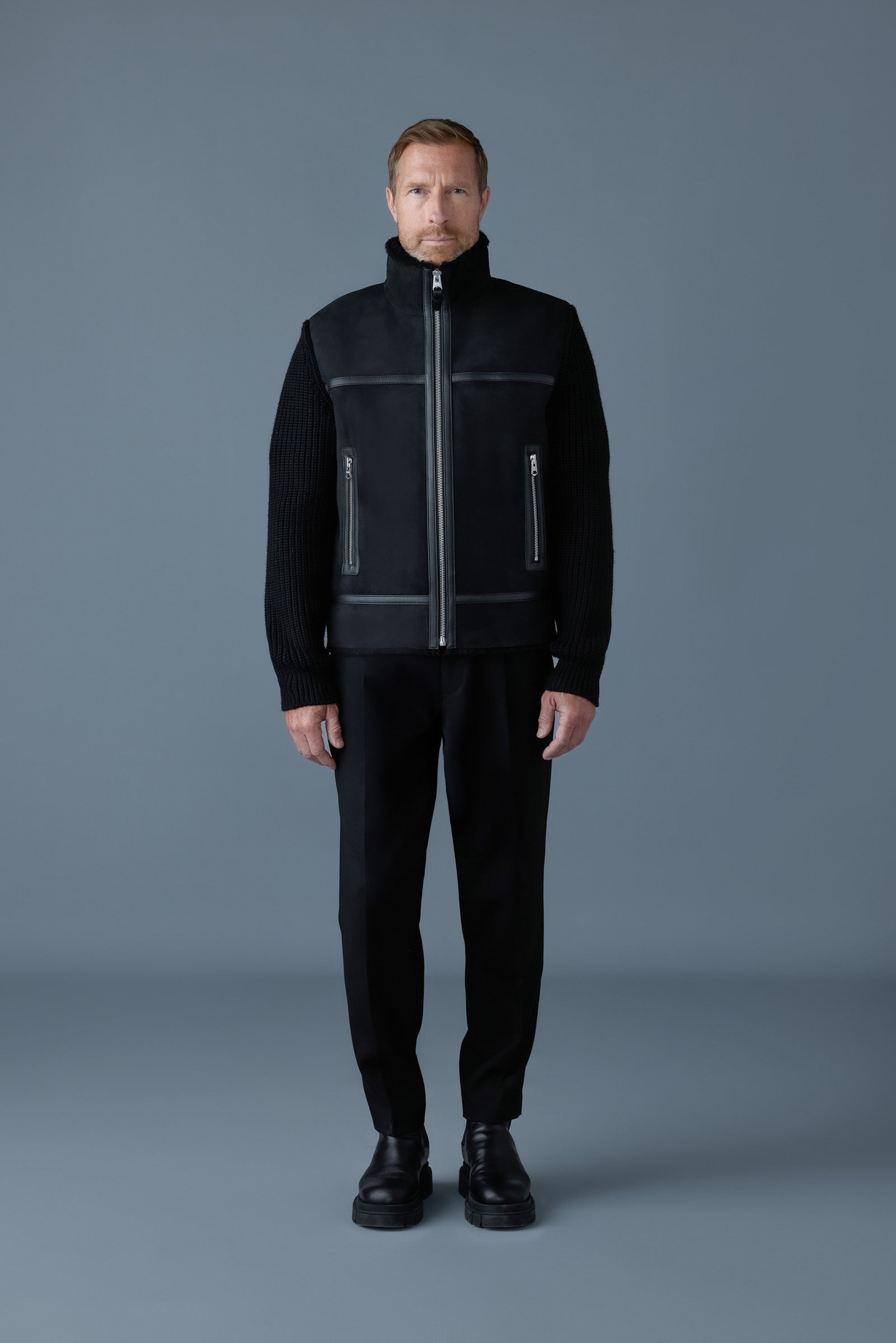 JONATHAN Mixed-media shearling jacket