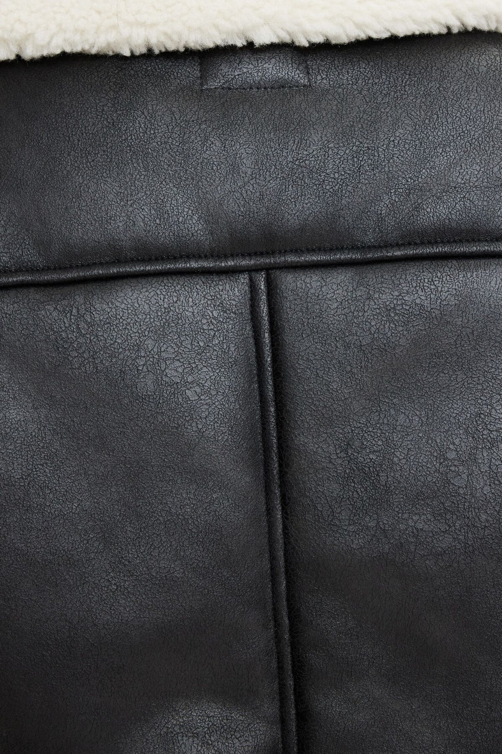 Sherpa Faux Leather Aviator Jacket