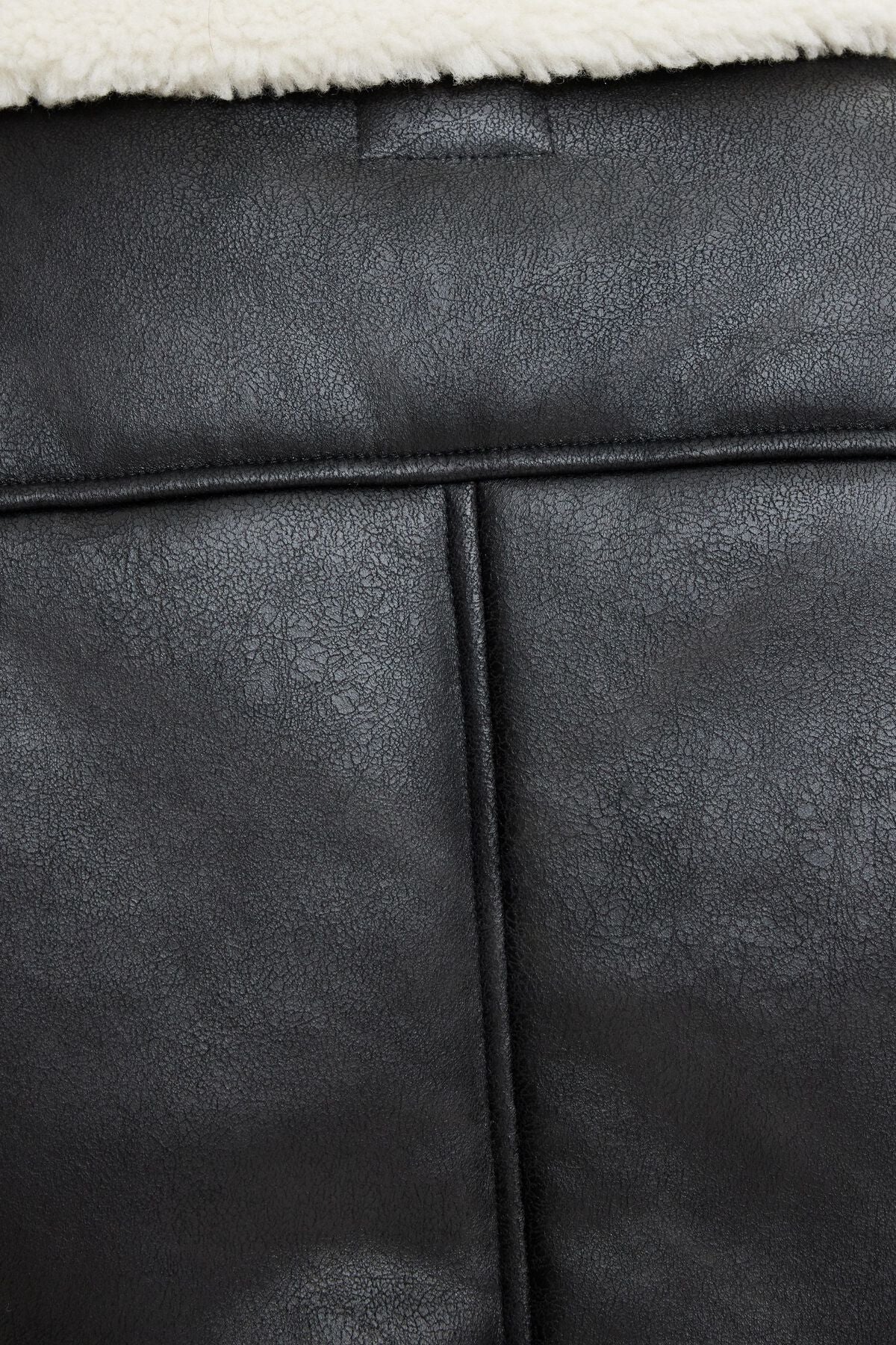 Sherpa Faux Leather Aviator Jacket