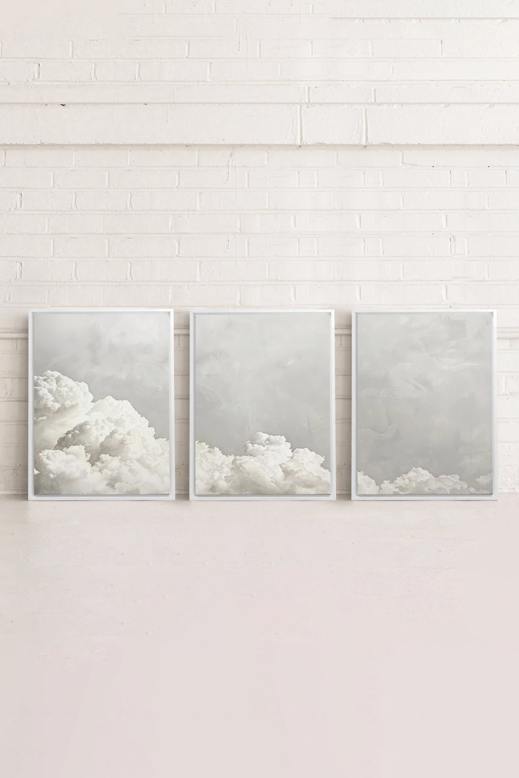 ANTIQUE CLOUDSCAPE TRIO (3 Stretched Canvas Works)