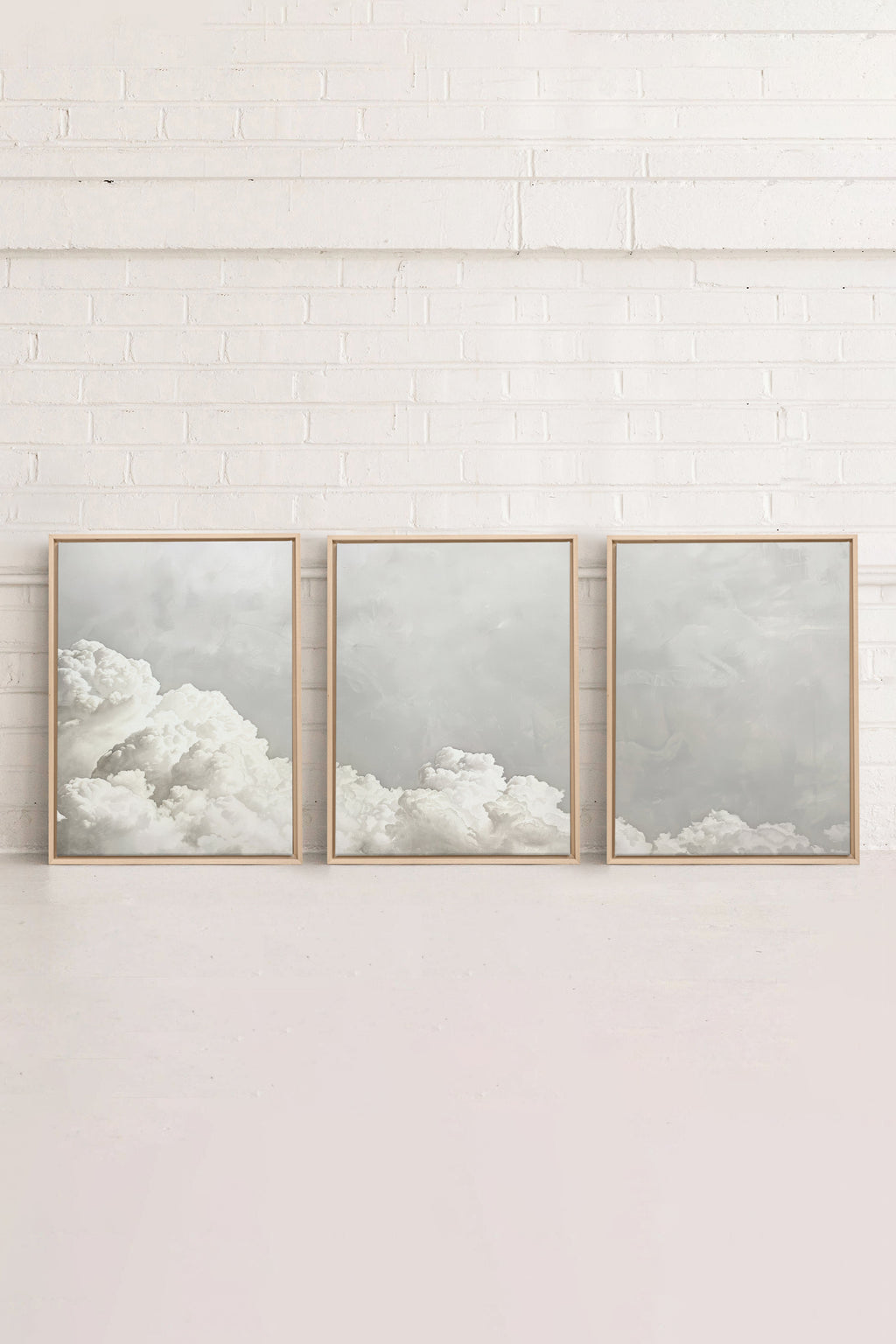 ANTIQUE CLOUDSCAPE TRIO (3 Stretched Canvas Works)