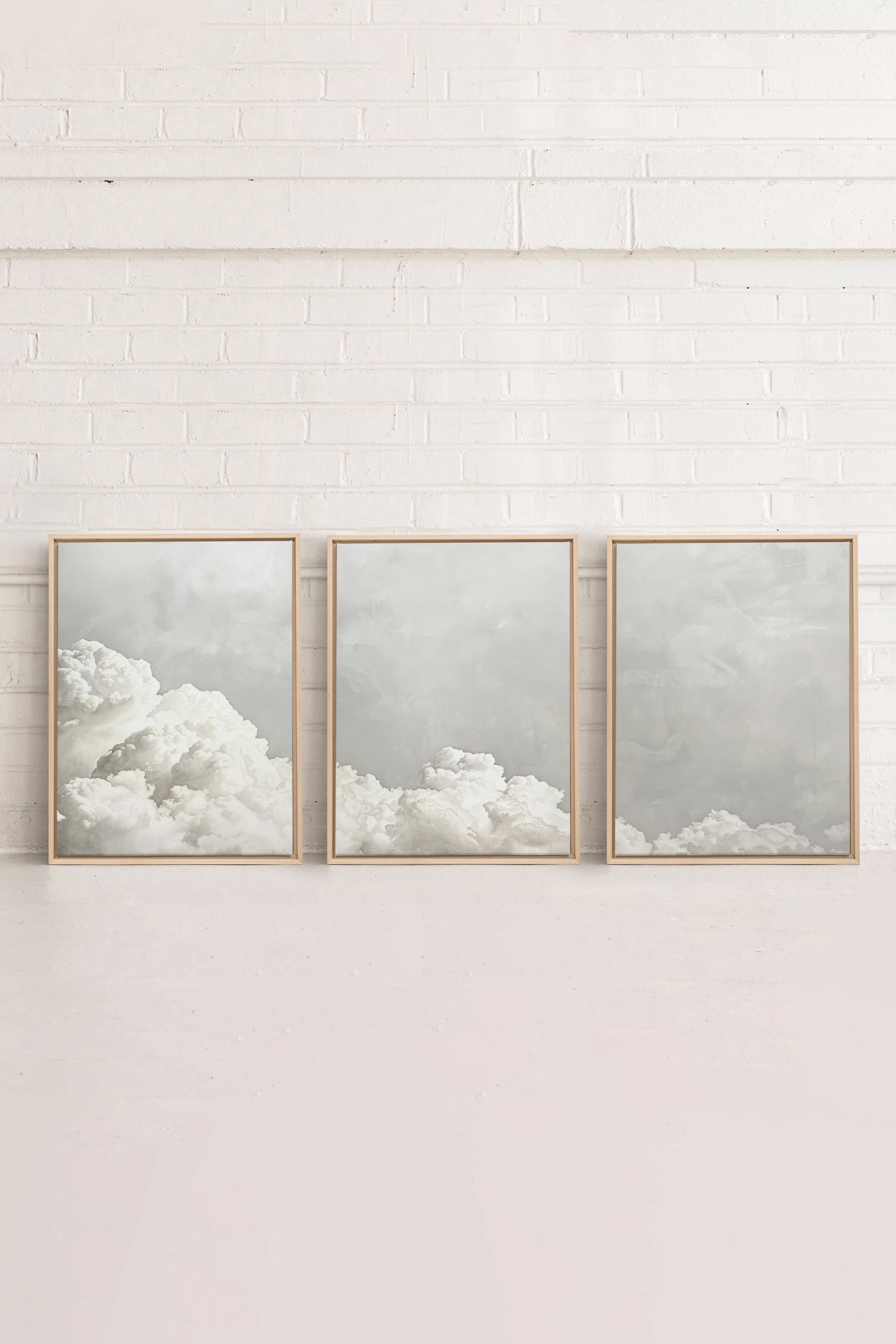 ANTIQUE CLOUDSCAPE TRIO (3 Stretched Canvas Works)