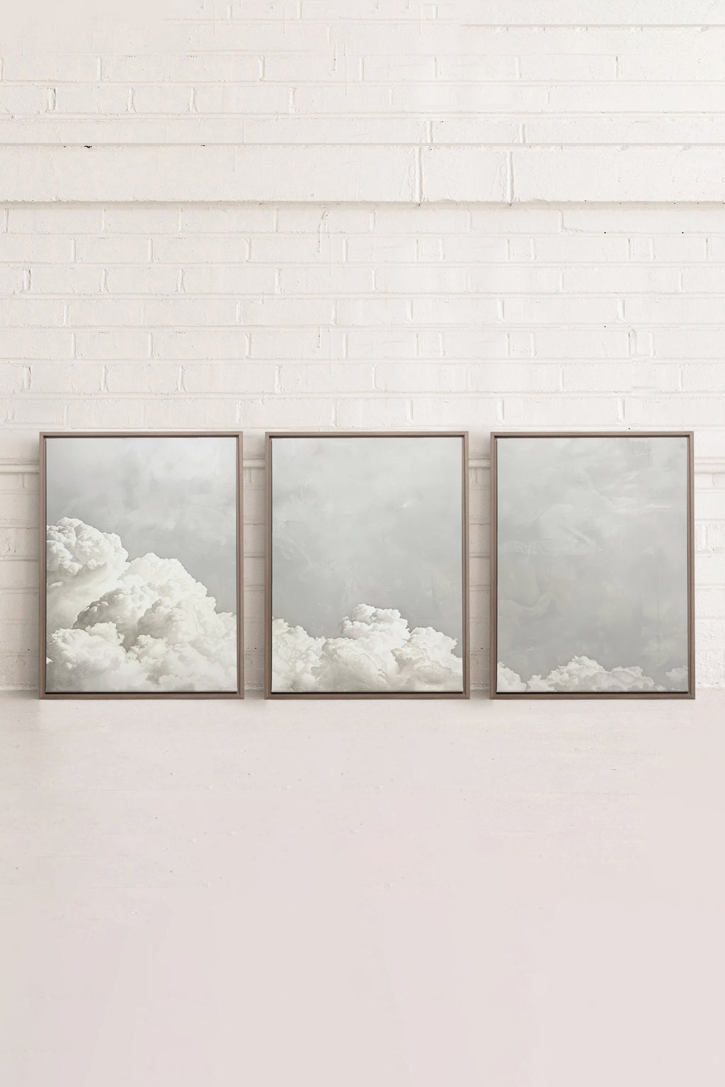 ANTIQUE CLOUDSCAPE TRIO (3 Stretched Canvas Works)