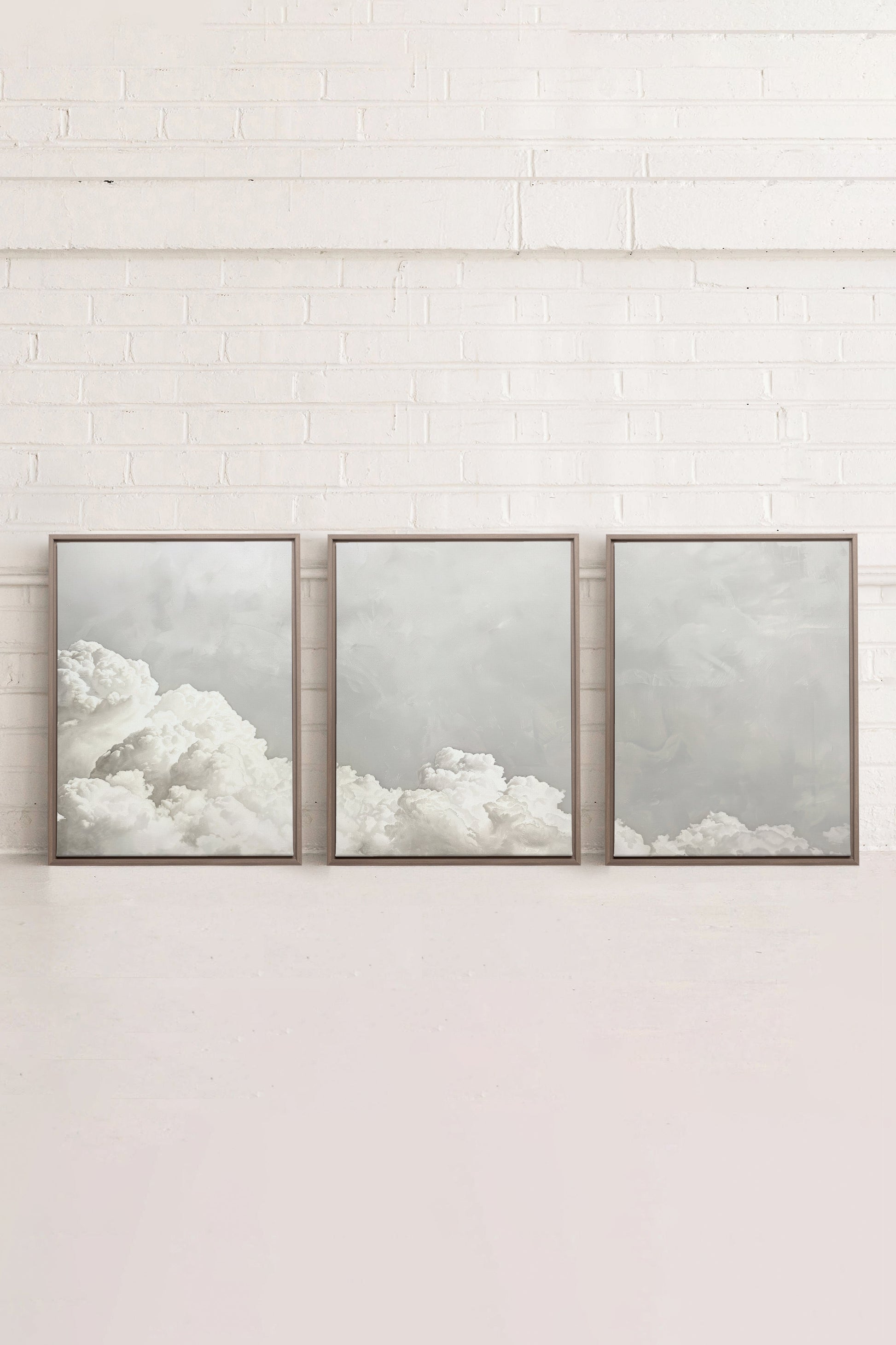 ANTIQUE CLOUDSCAPE TRIO (3 Stretched Canvas Works)