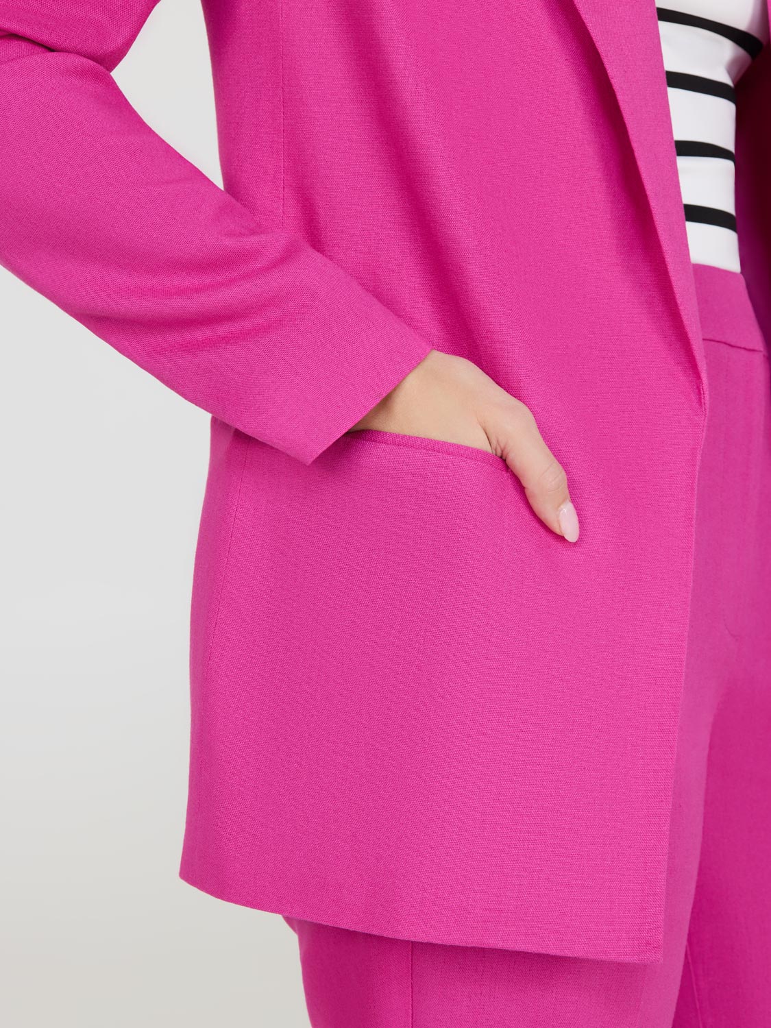 Blazer ouvert en lin mélangé