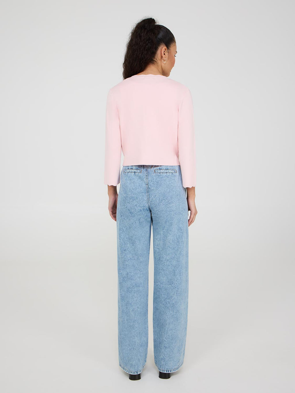 Cardigan boléro avec détails festonnés