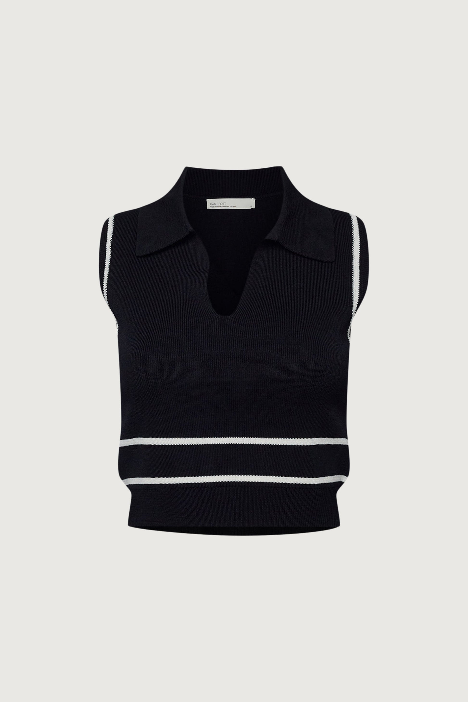 DÉBARDEUR EN TRICOT SANS MANCHES À COL