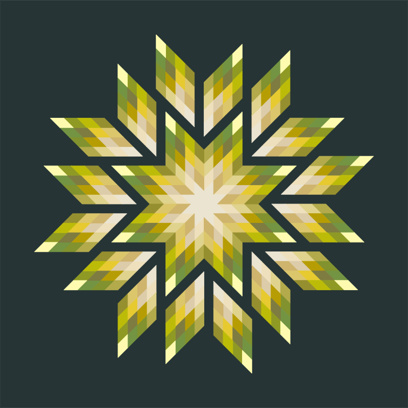 Cosmic Feathers QUILT KIT - Kona Greens on Pepper