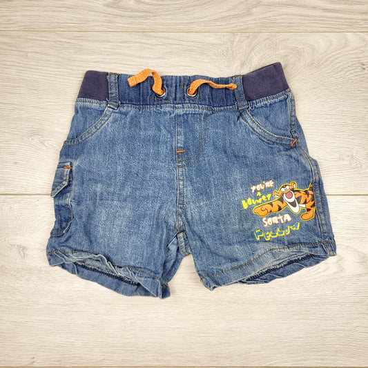 CHLV1 - Short en jean doux Disney avec Tigrou. Taille 12-18 mois