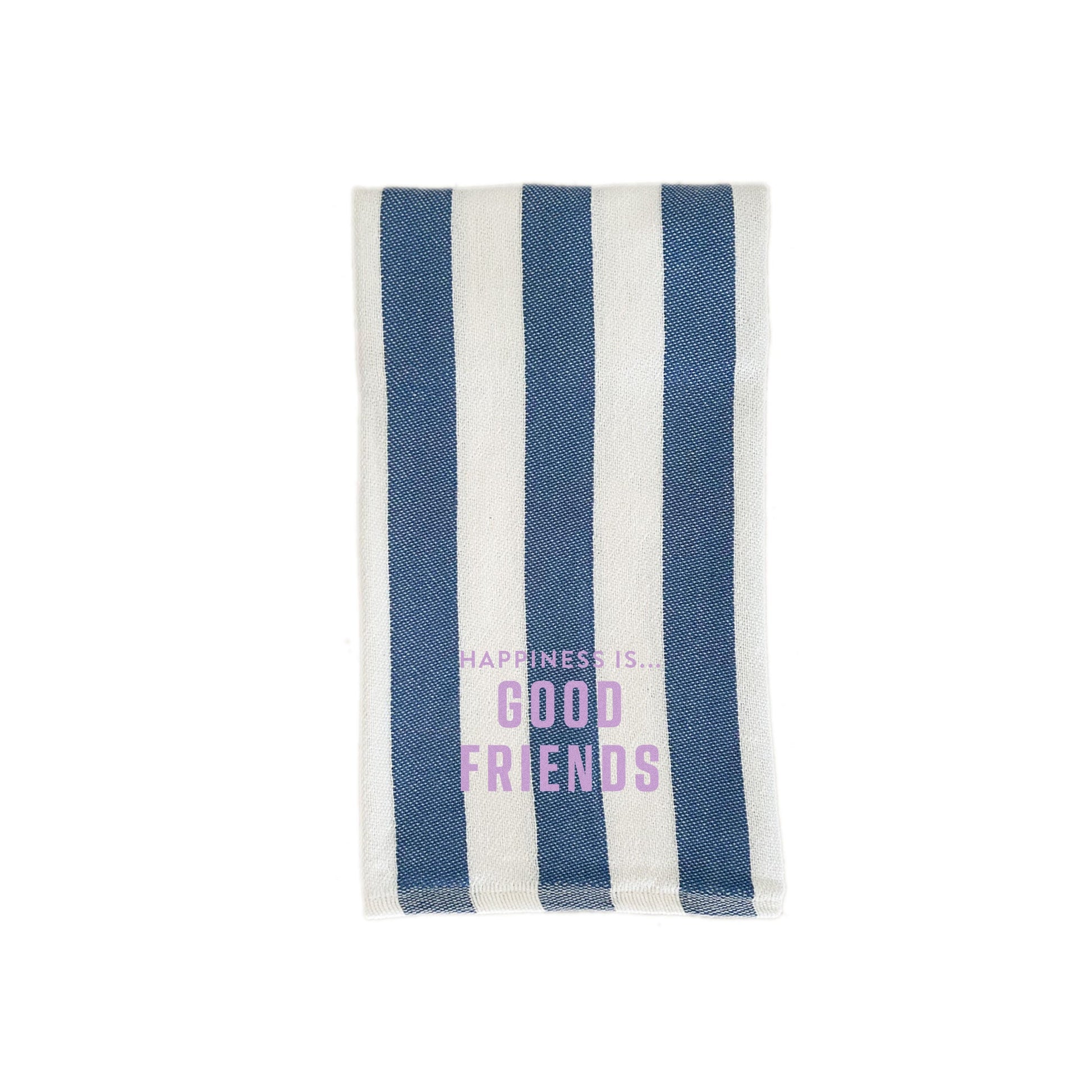 Tea/Hand Towel Good Friends, Striped Blue with lilac