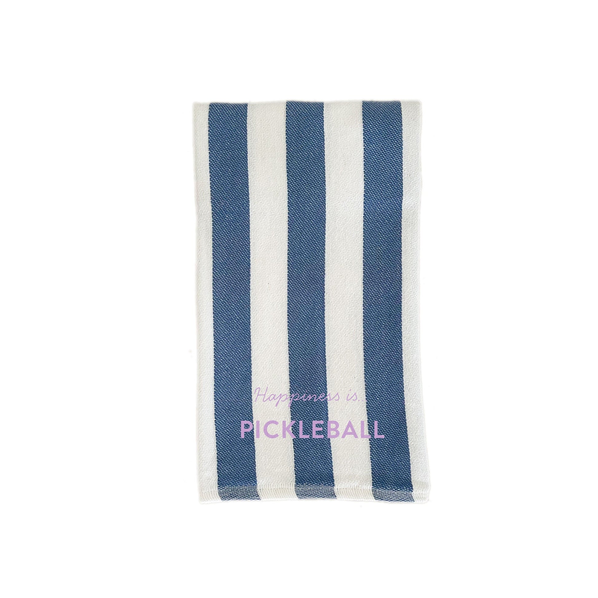 Tea/Hand Towel Pickleball, Striped Blue