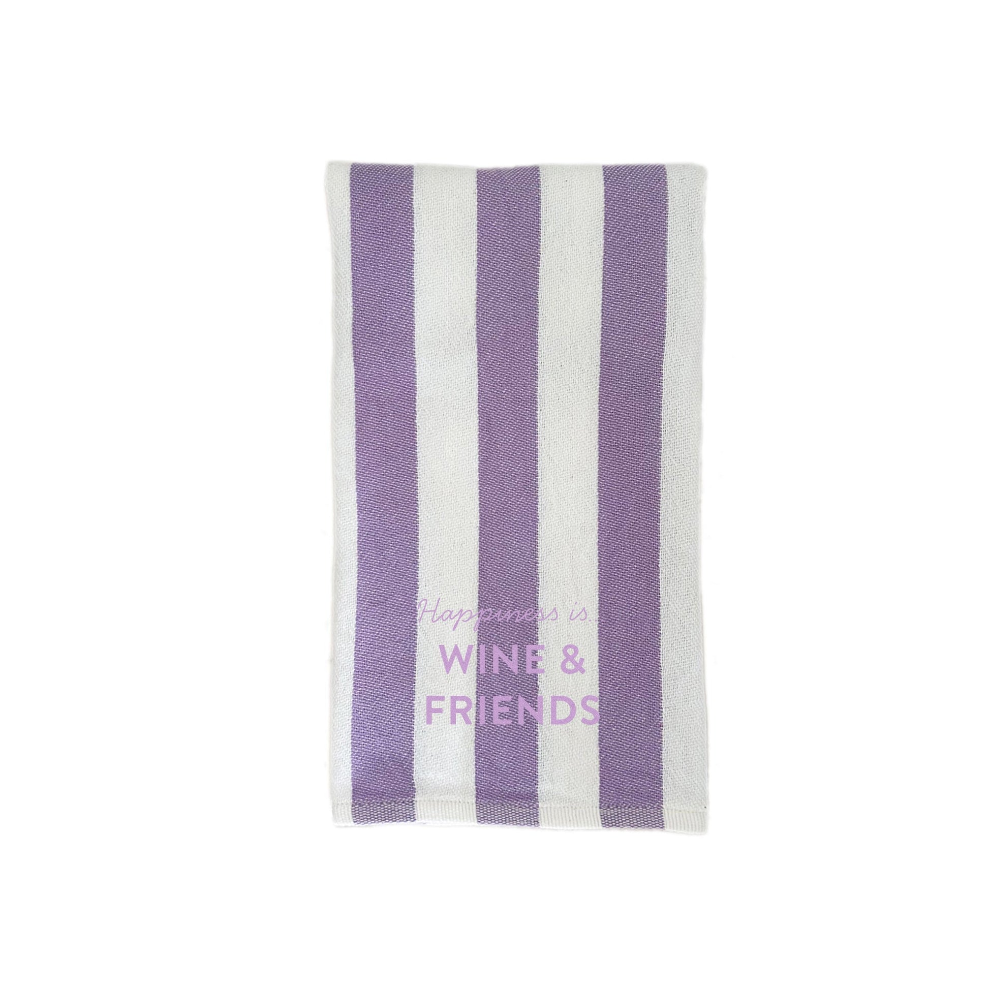 Tea/Hand Towel Wine & Friends, Striped Lilac