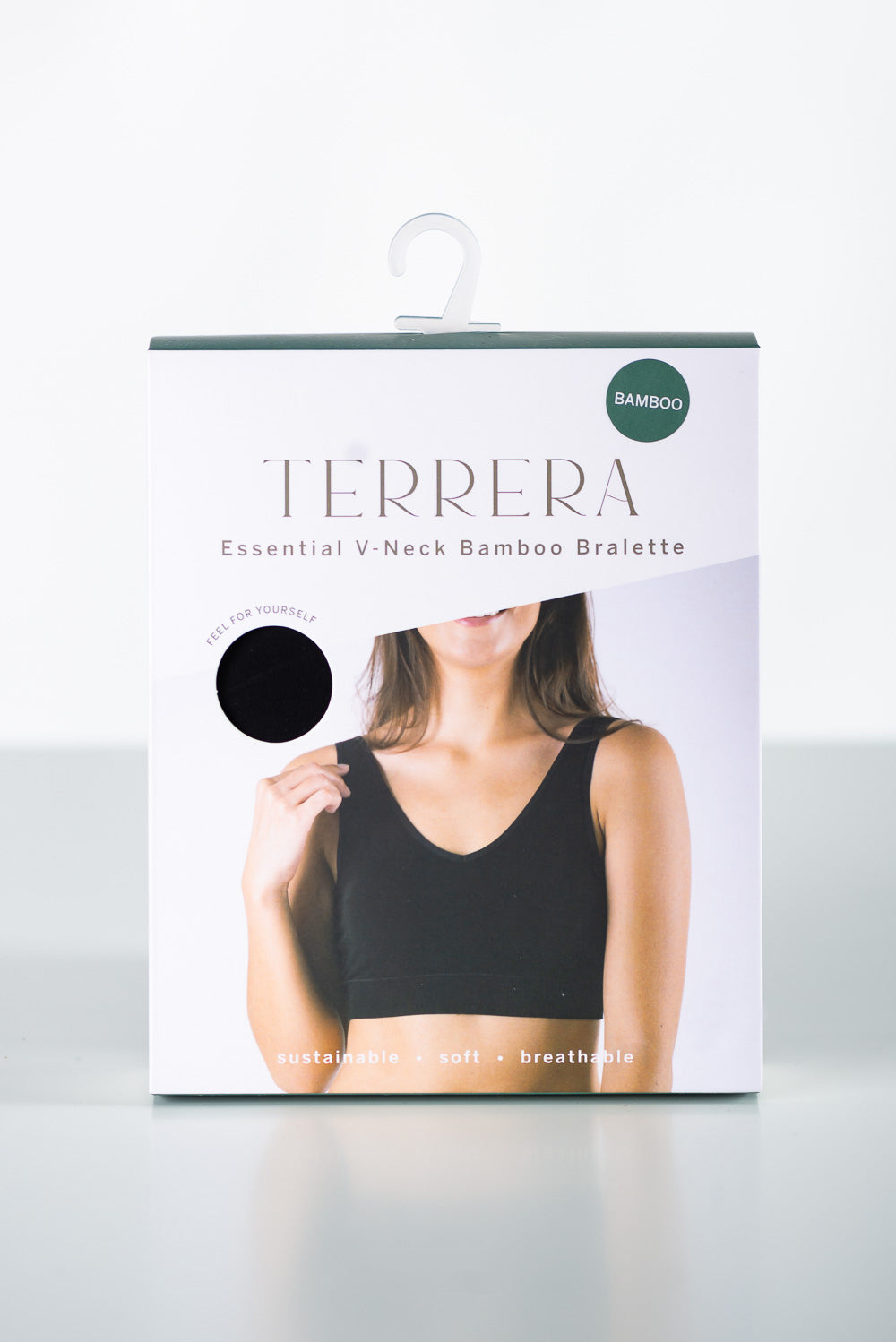 Essential V-Neck Bamboo Bralette - Black