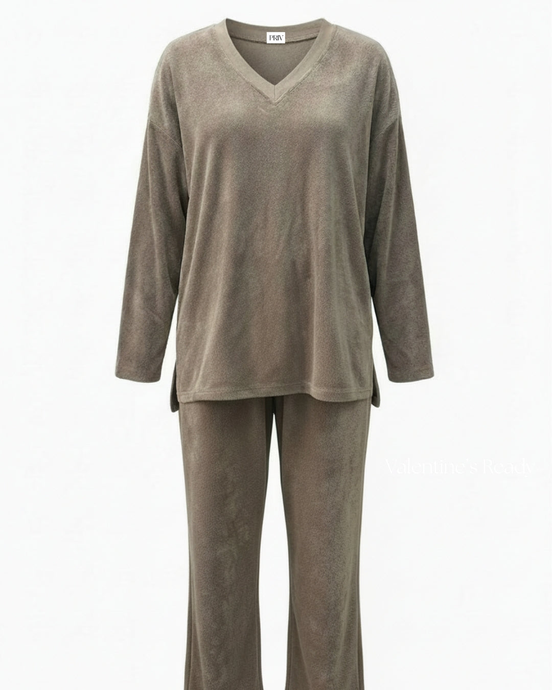 Terry & Co. - Relaxed French Terry Matching Lounge Set For Women 2PC In Latte