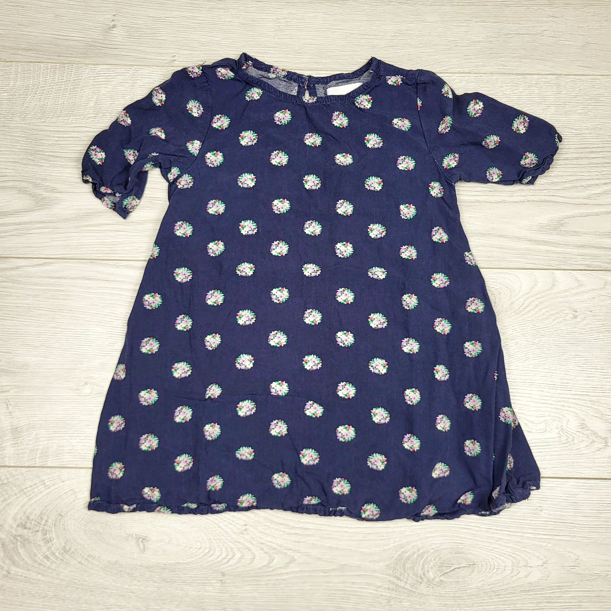 NKLB1 - Robe Old Navy en rayonne bleu marine à imprimé floral. Taille 3T