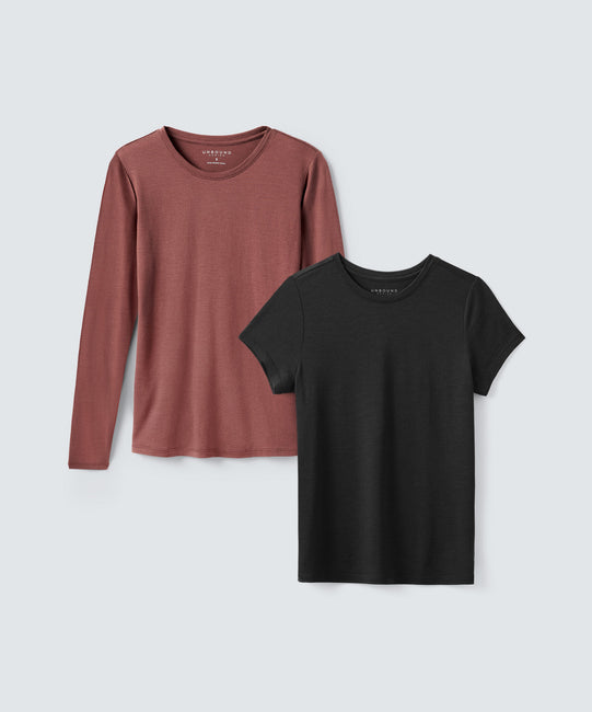 Ensemble manches longues + t-shirt pour femme