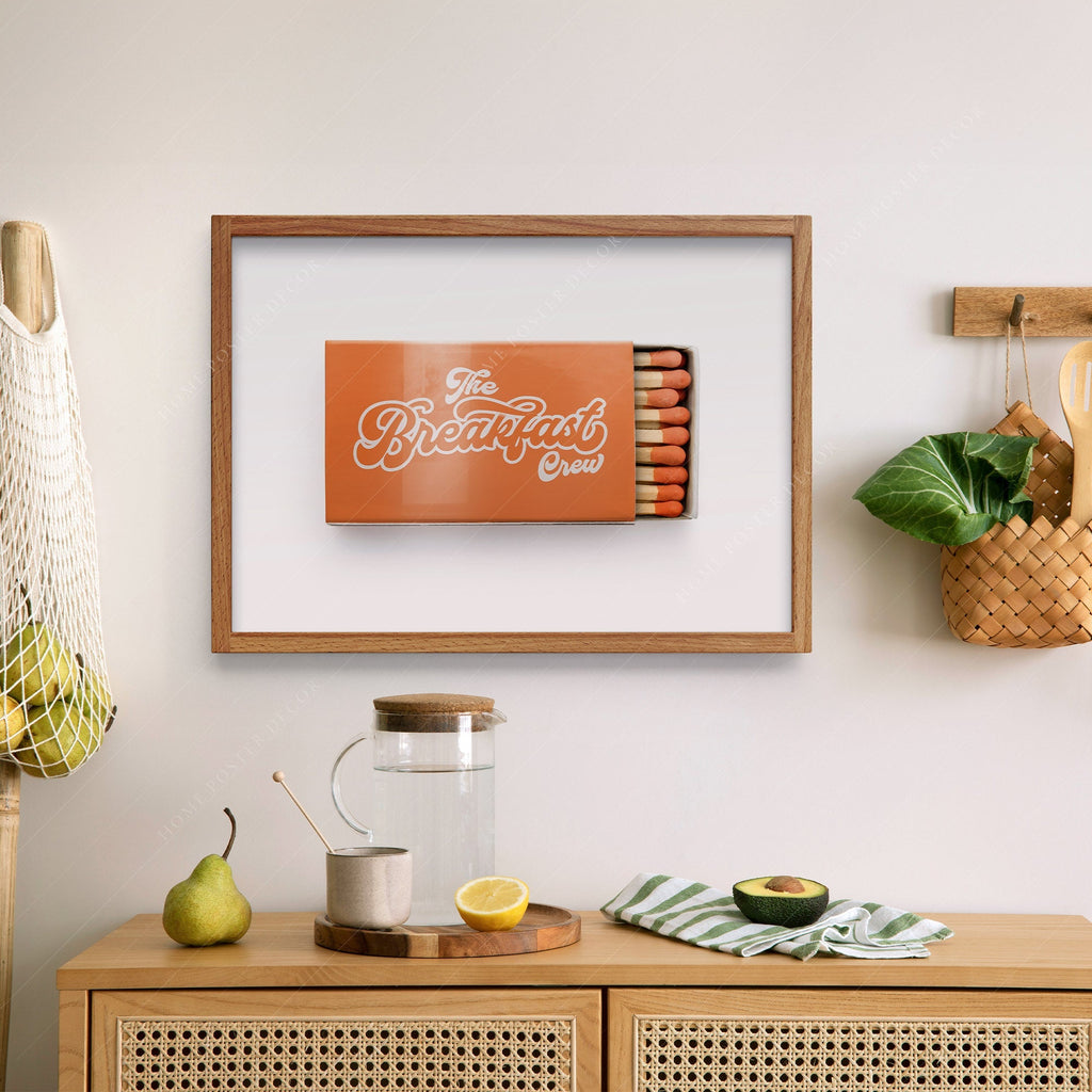 The Breakfast Crew Matchbox Print – Retro Kitchen Wall Art Poster