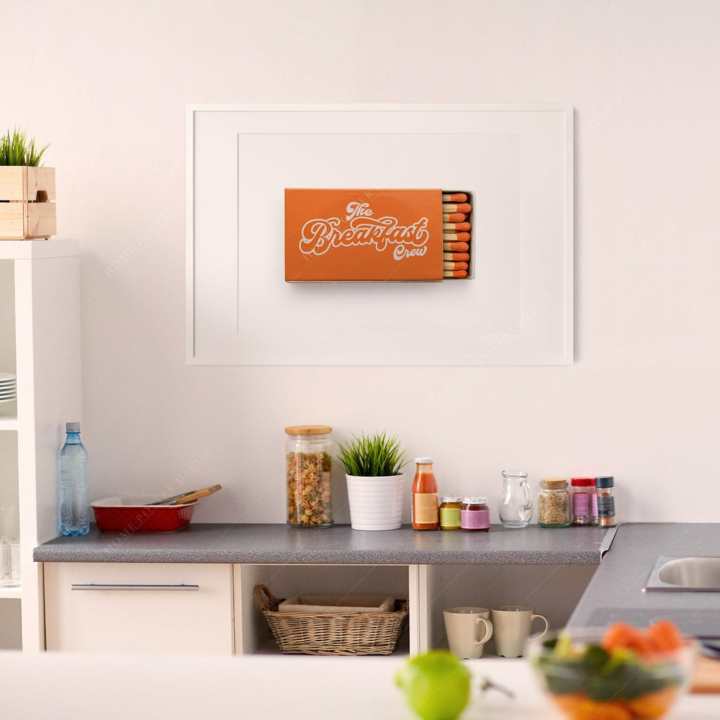 The Breakfast Crew Matchbox Print – Retro Kitchen Wall Art Poster