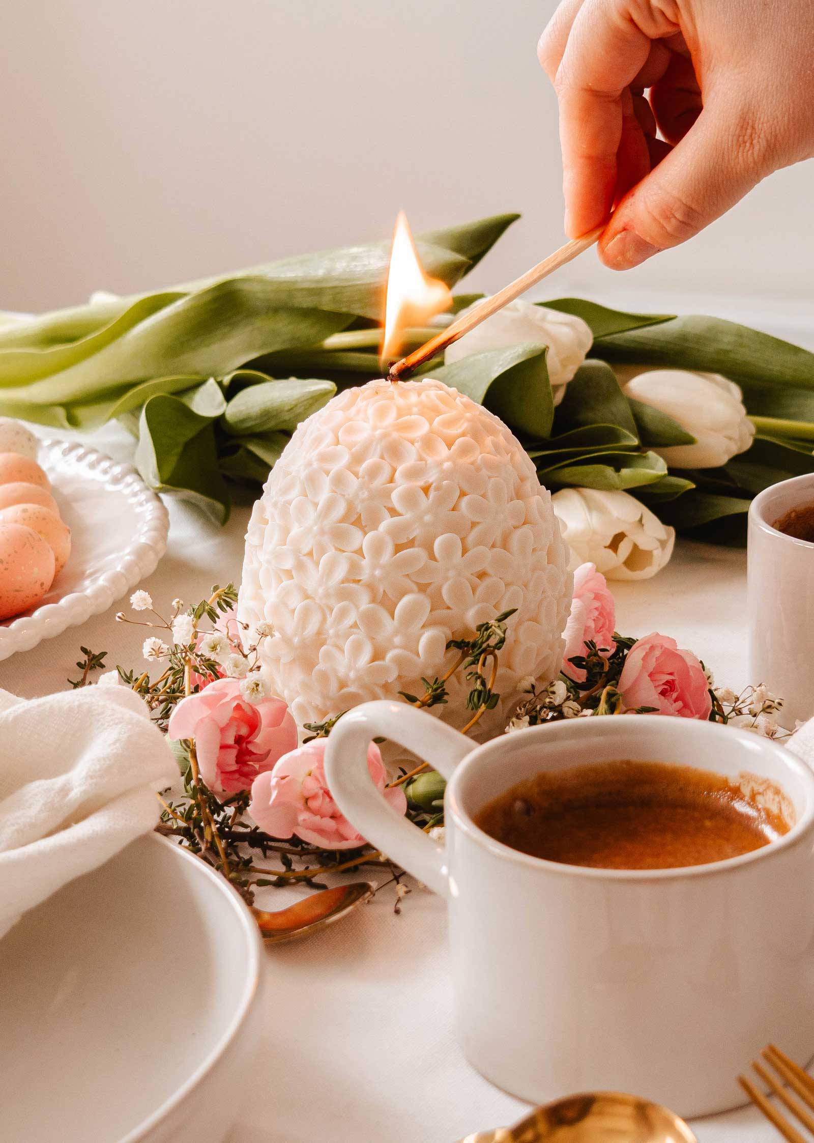 L'Oeuf Floral - Bougie Décorative