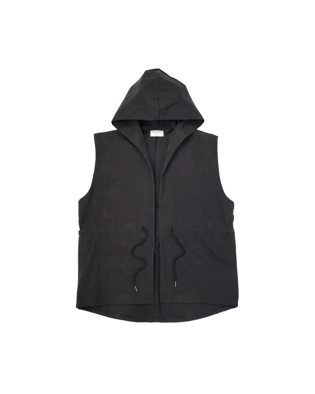 The Easy Layer Cotton Hooded Vest in Black